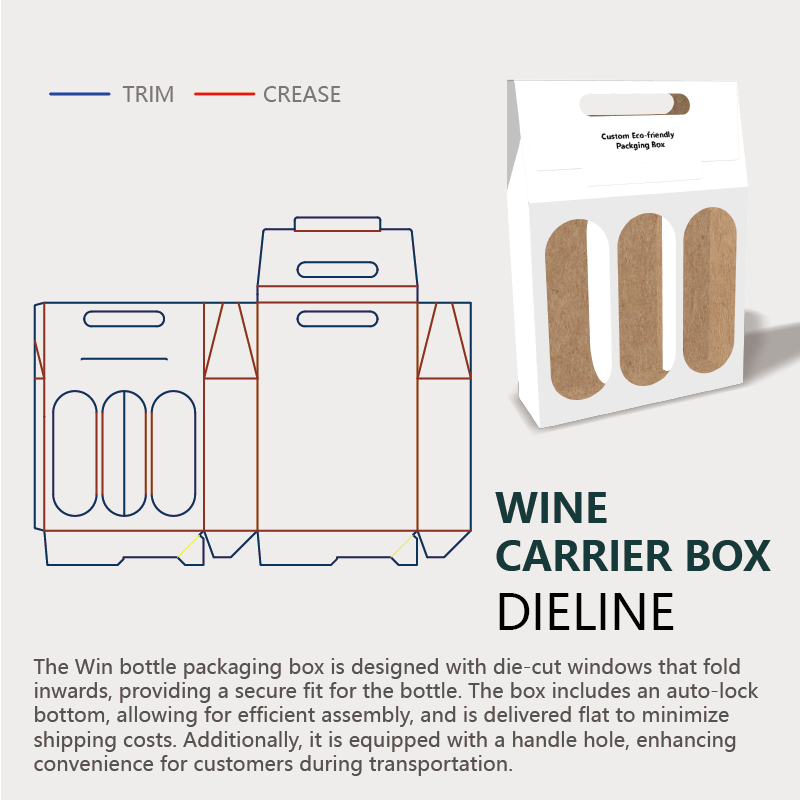  triple wine bottle carrier dielines