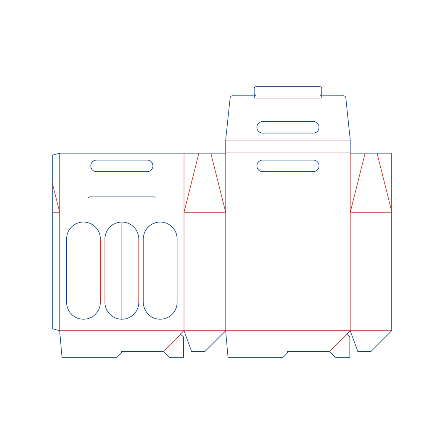  three bottle wine carrier box template
