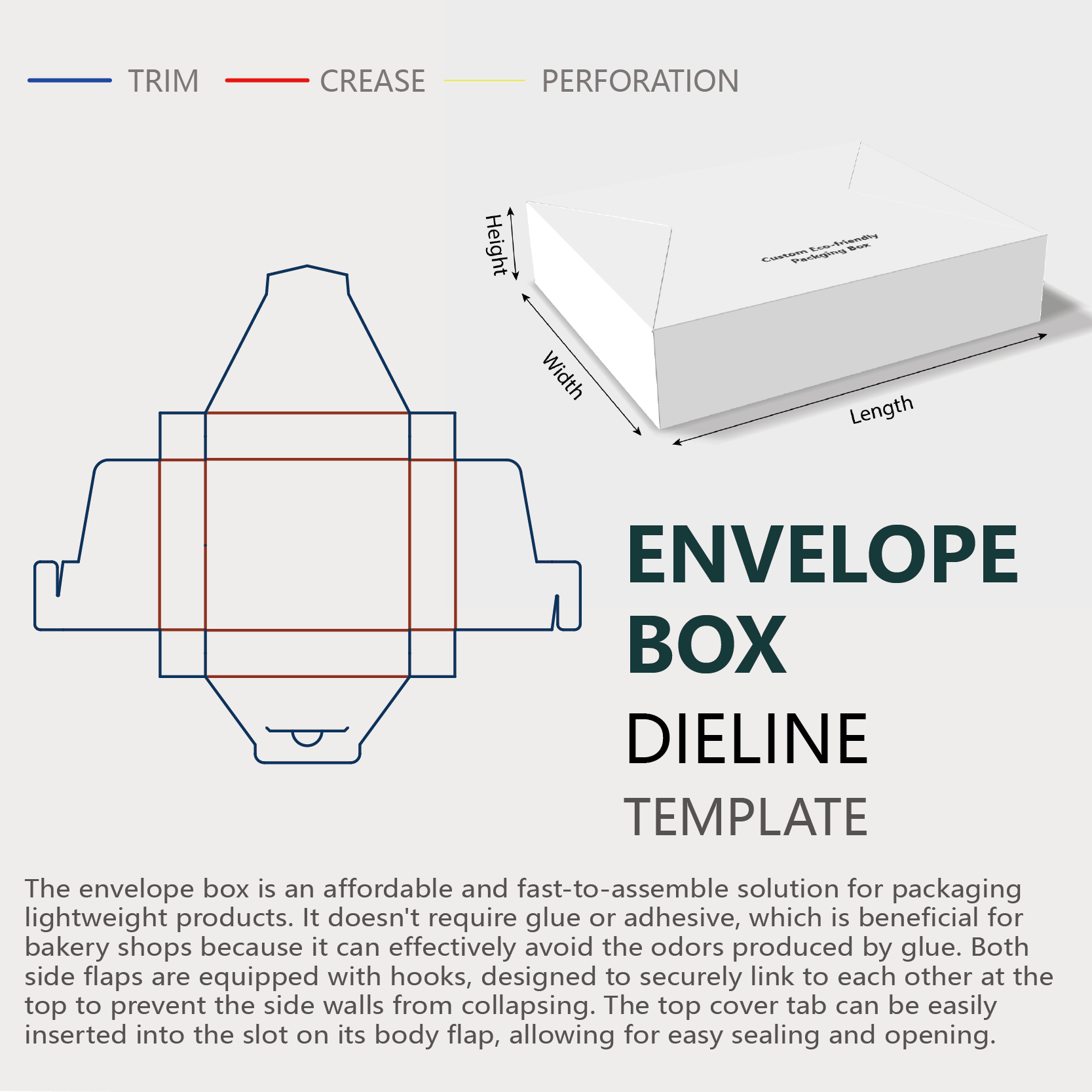  envelope box with tab closure template guidelines