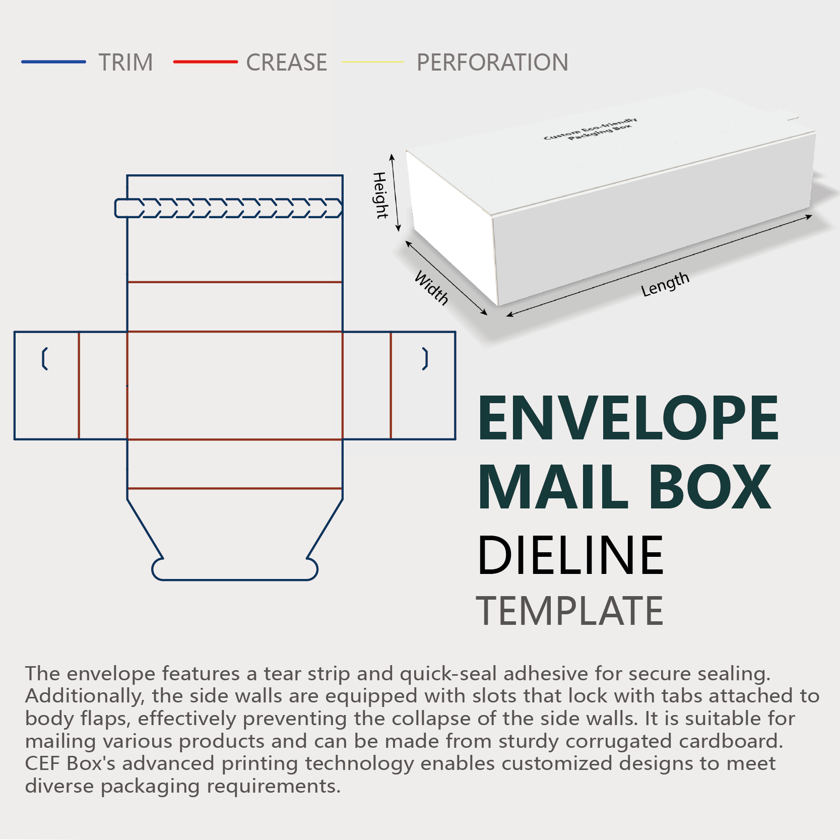  envelope box packaging dieline guidelines