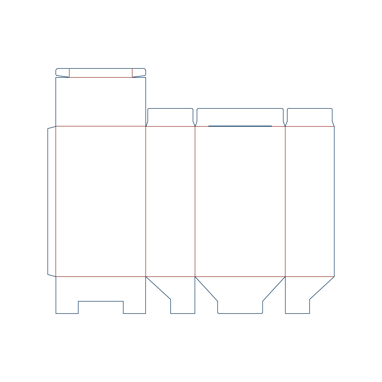  dielines of tuck end folding carton