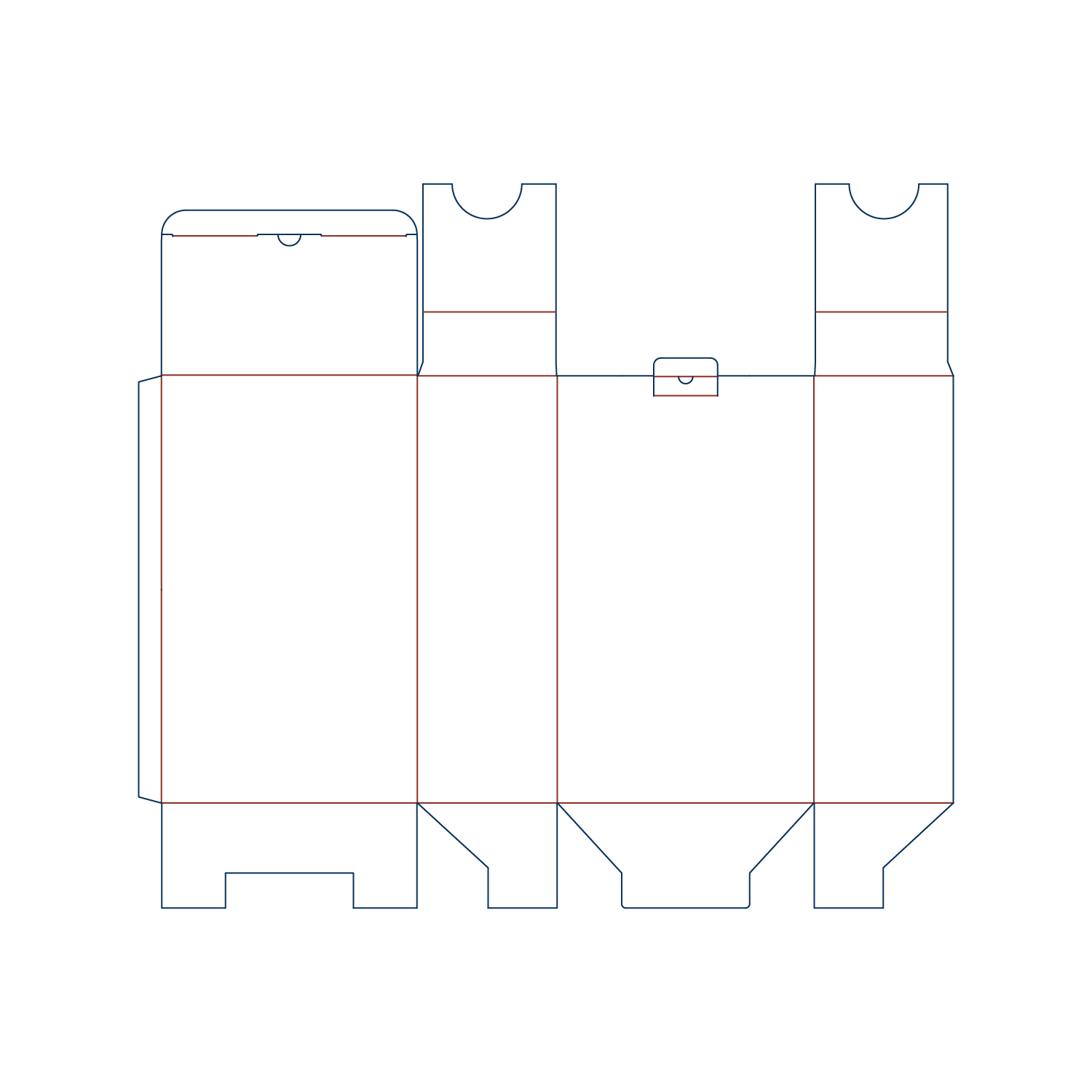  dielines of carton with built in mount