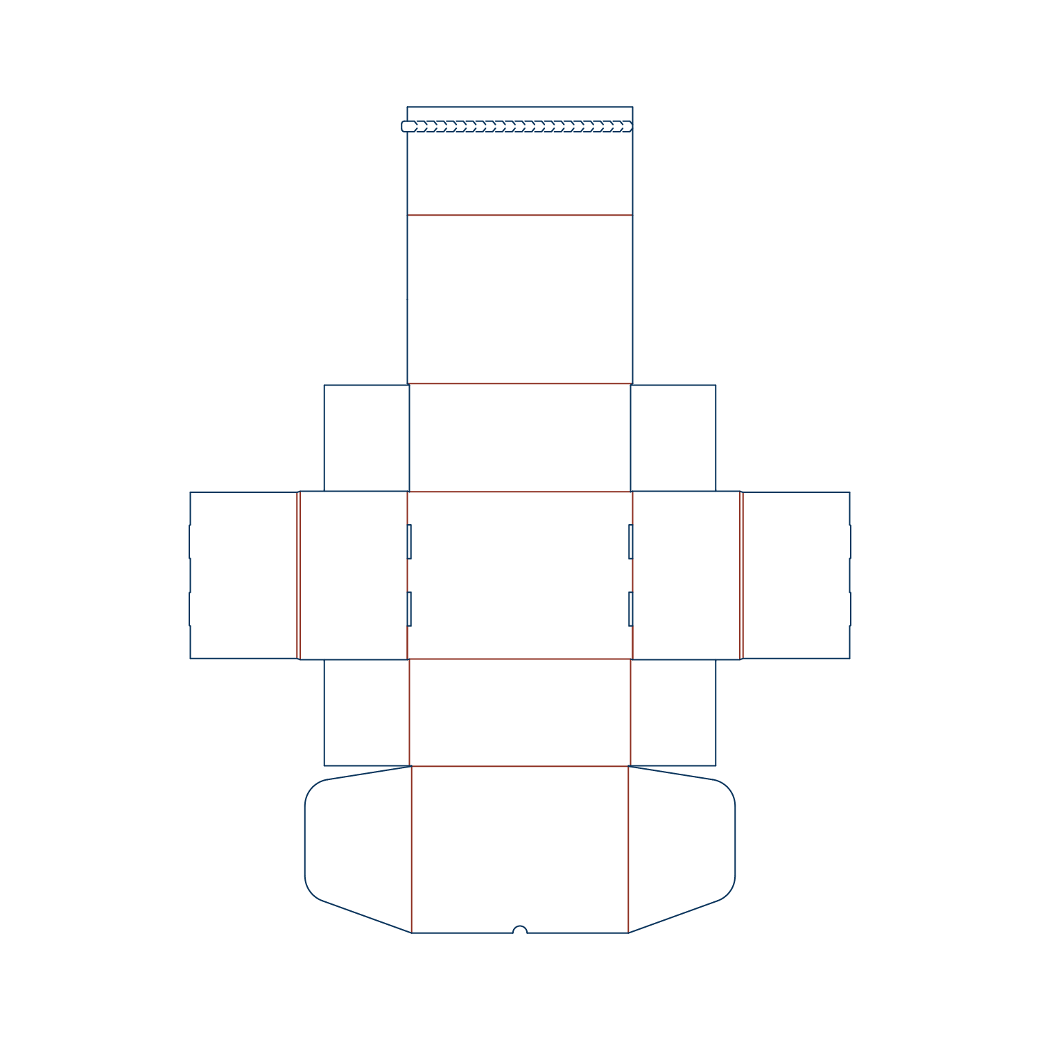  wingless tuck end dieline with inner cover dieline