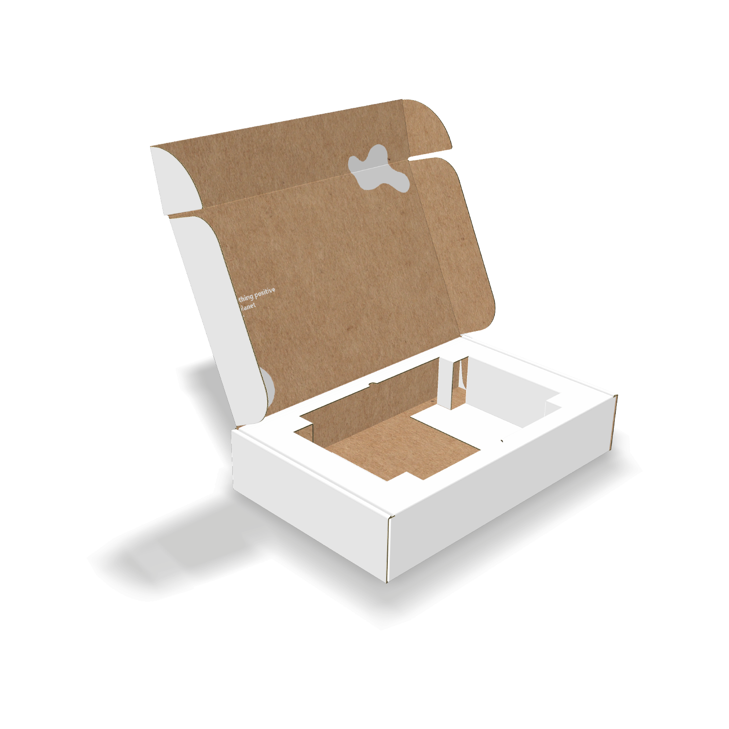 Mockup of ear lock mailers with embedded insert