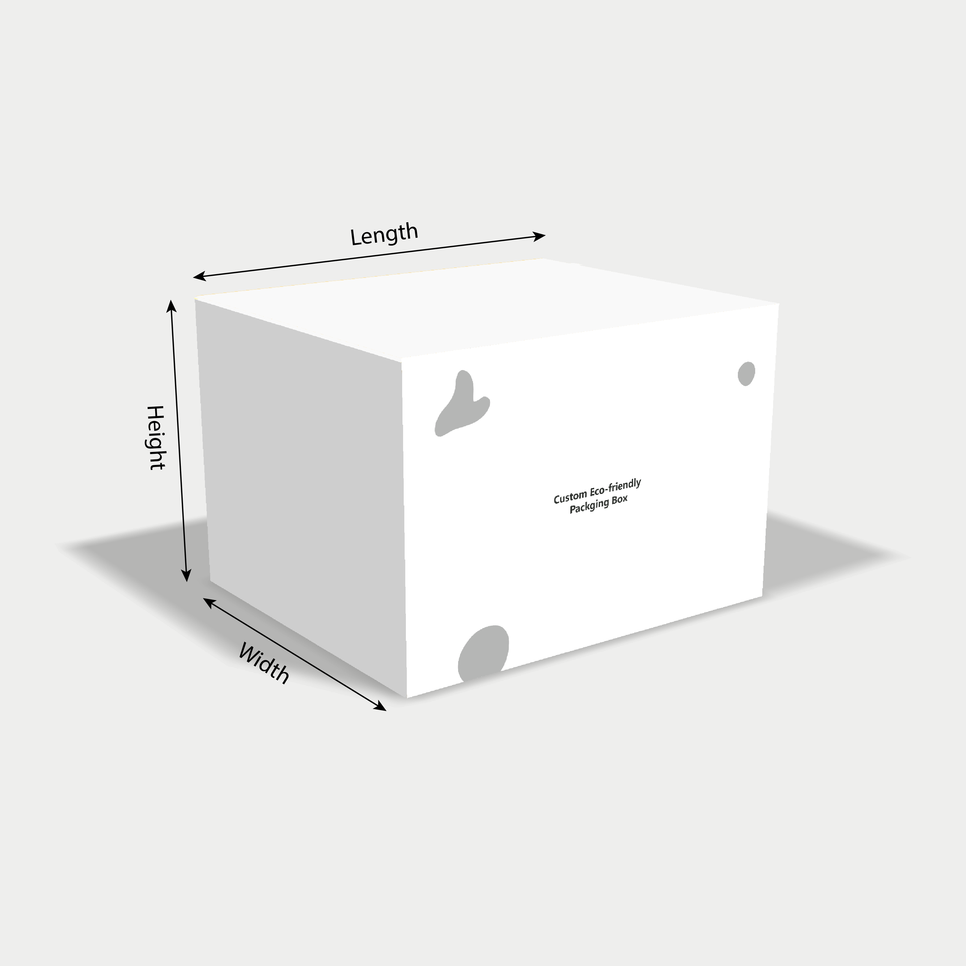 Size guides for shipping box with built-in adhesive strips and a tear strip