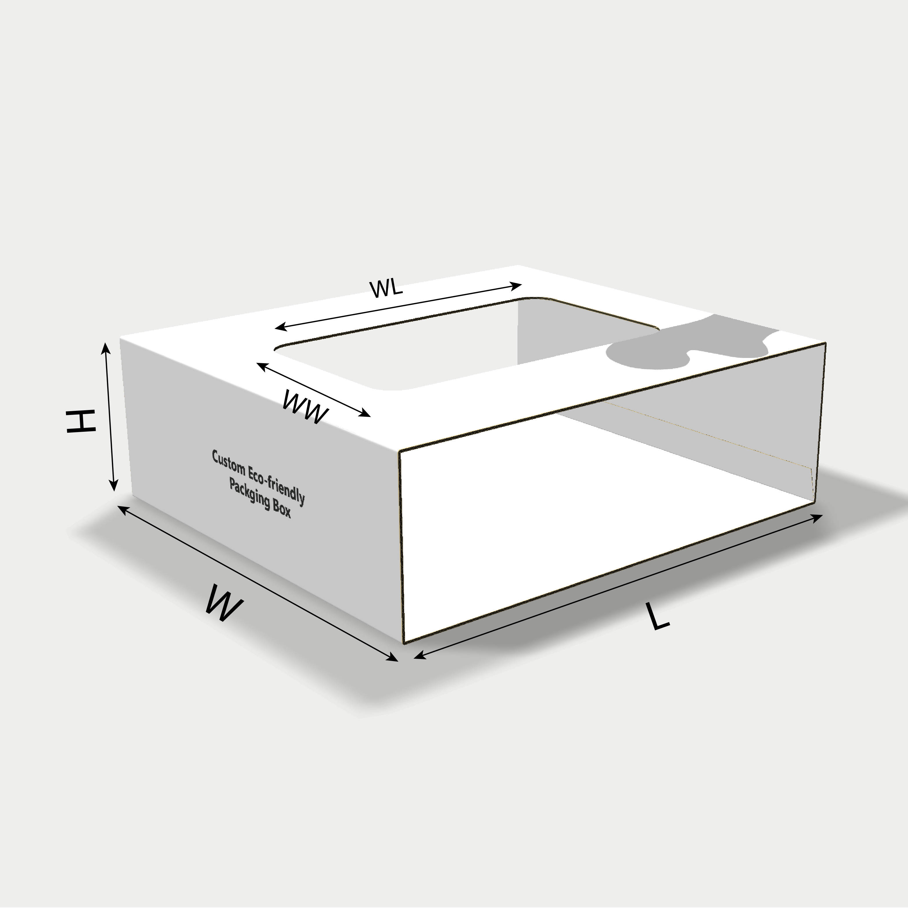 Size guides for dieline of package sleeve with window