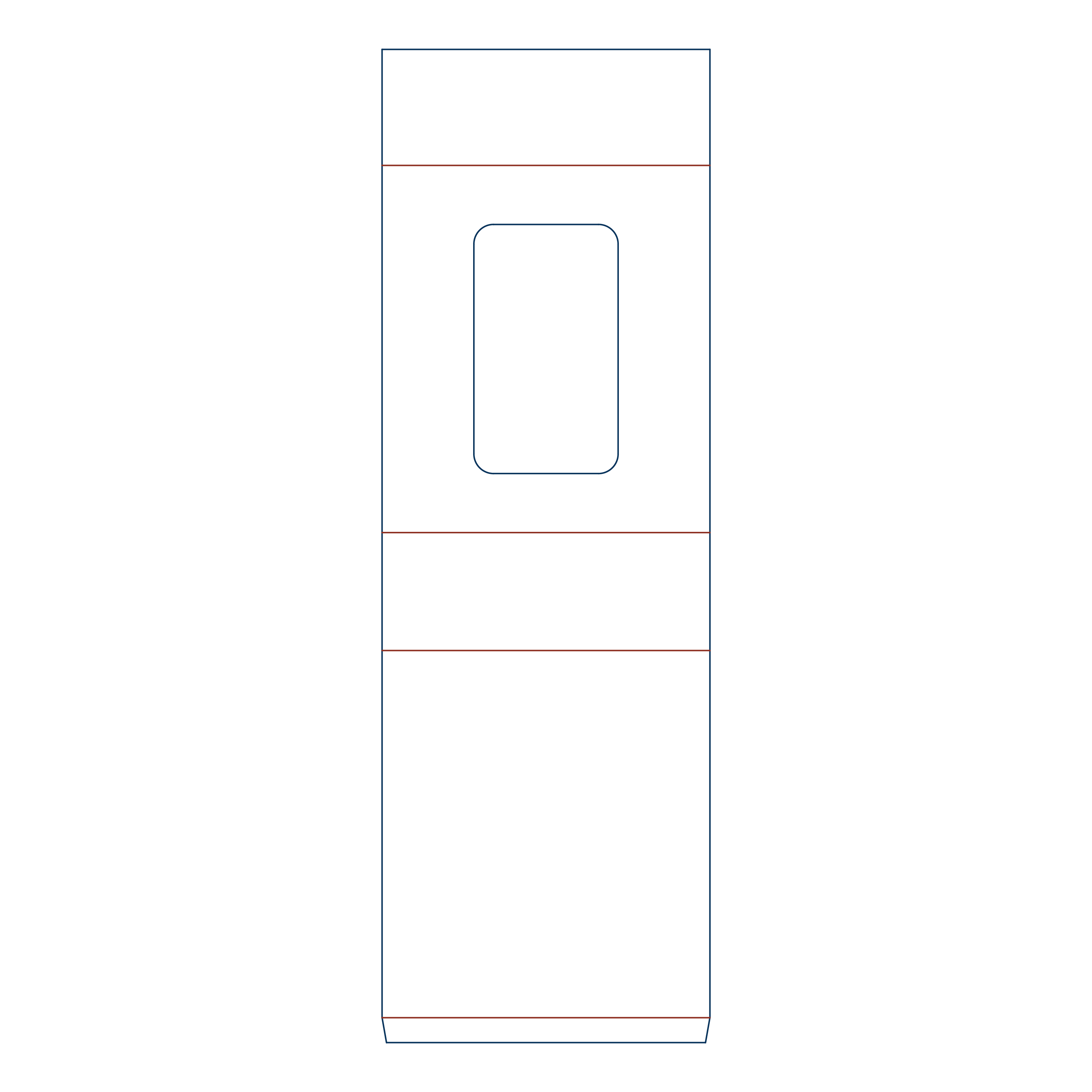 dieline of package sleeve with window