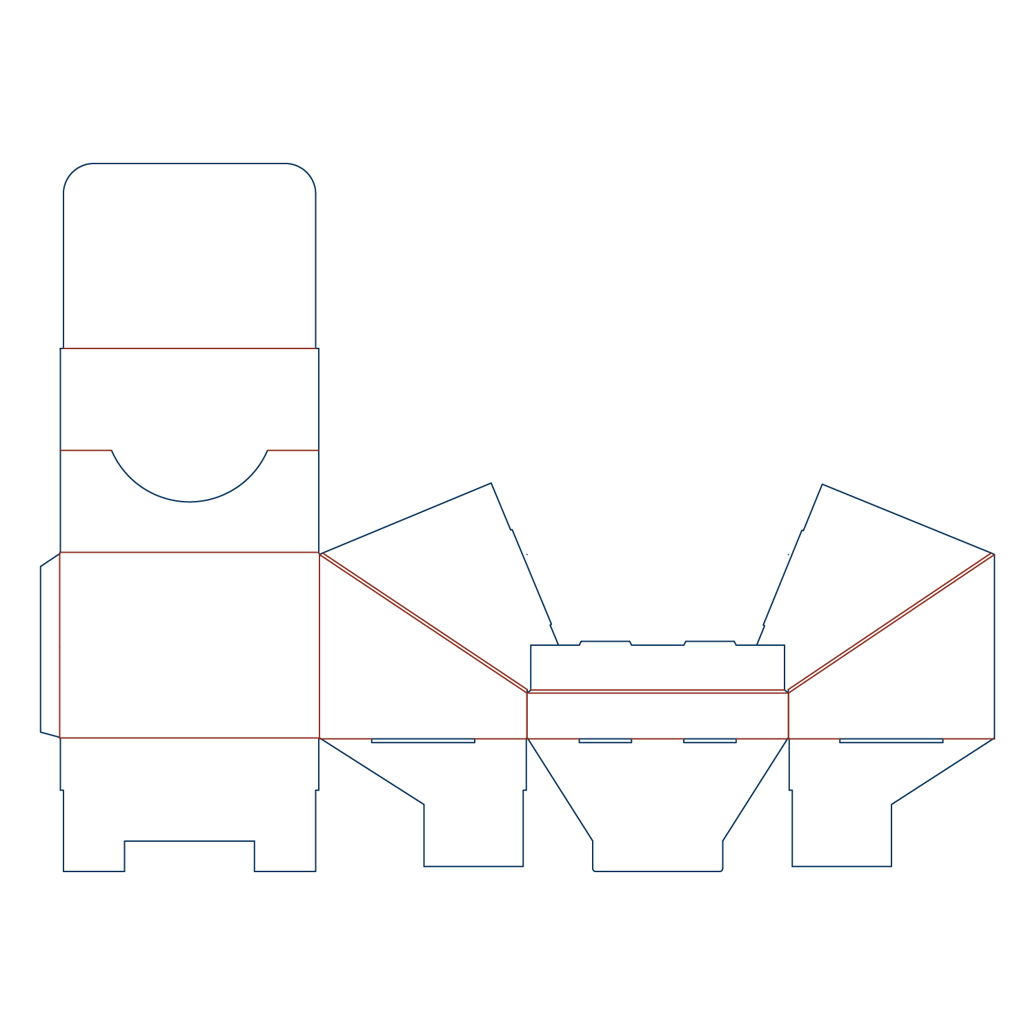  dieline display box with belveled double side wall