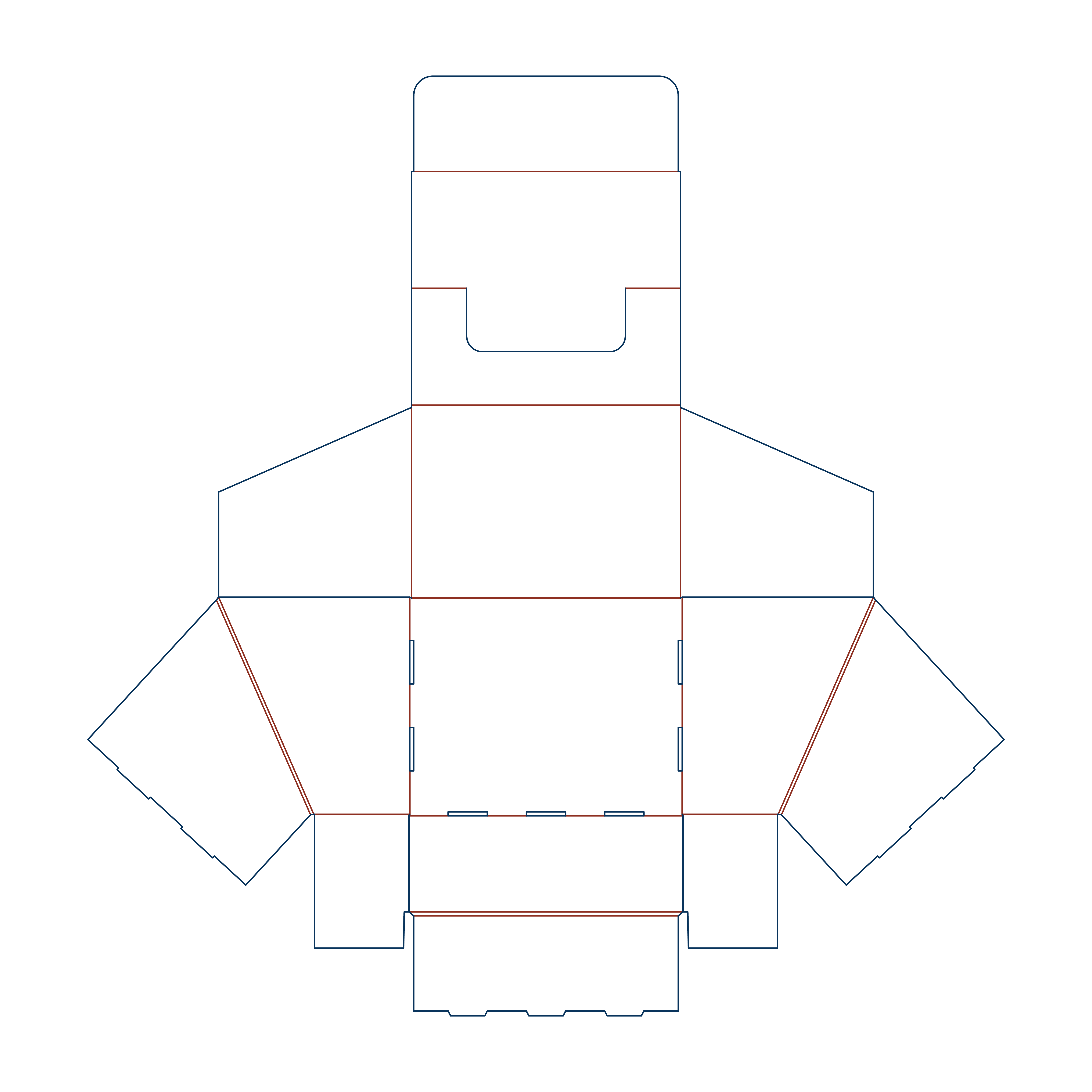  display box with beveled side walls dieline