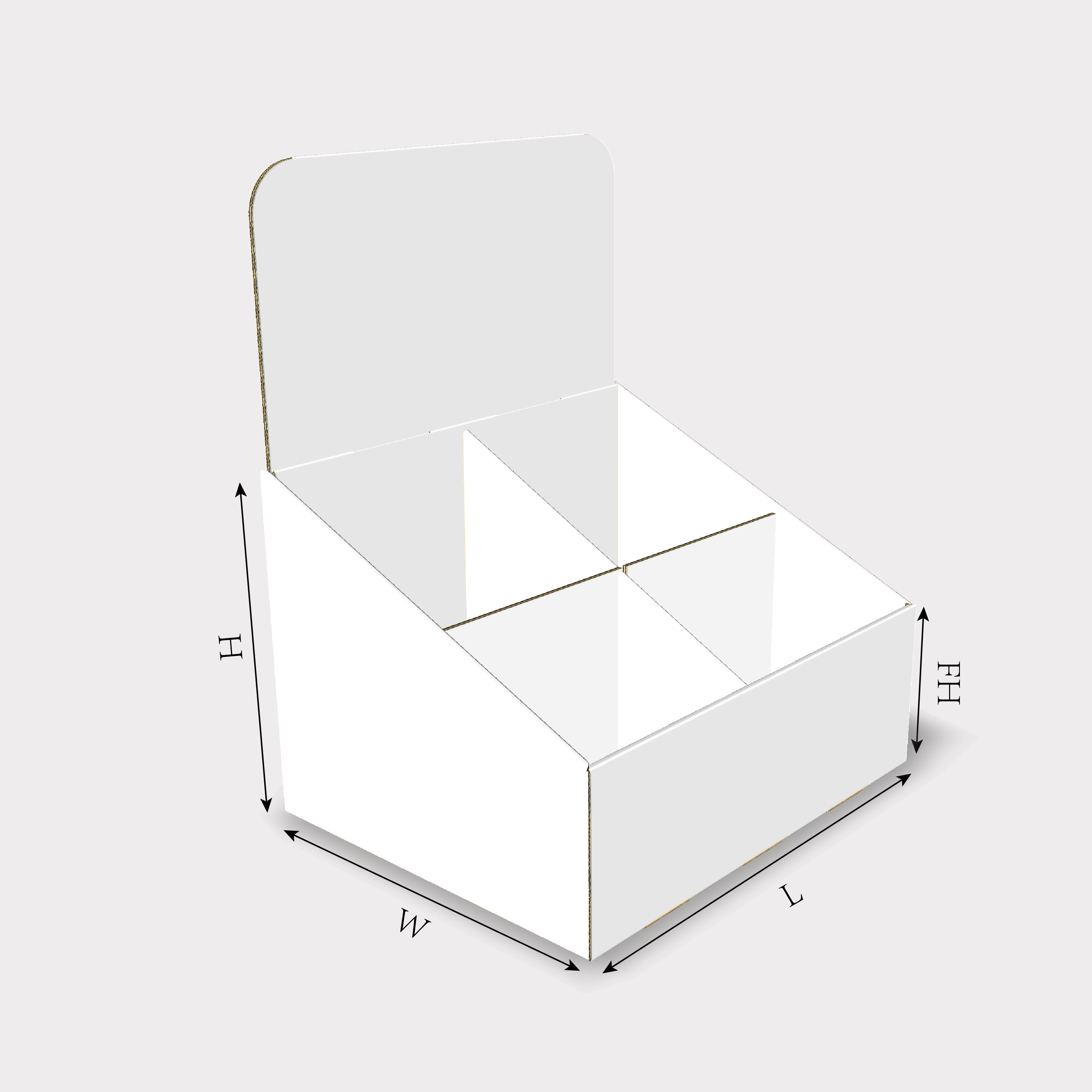  Roll End Base Tray Box with Partitions Size Guides