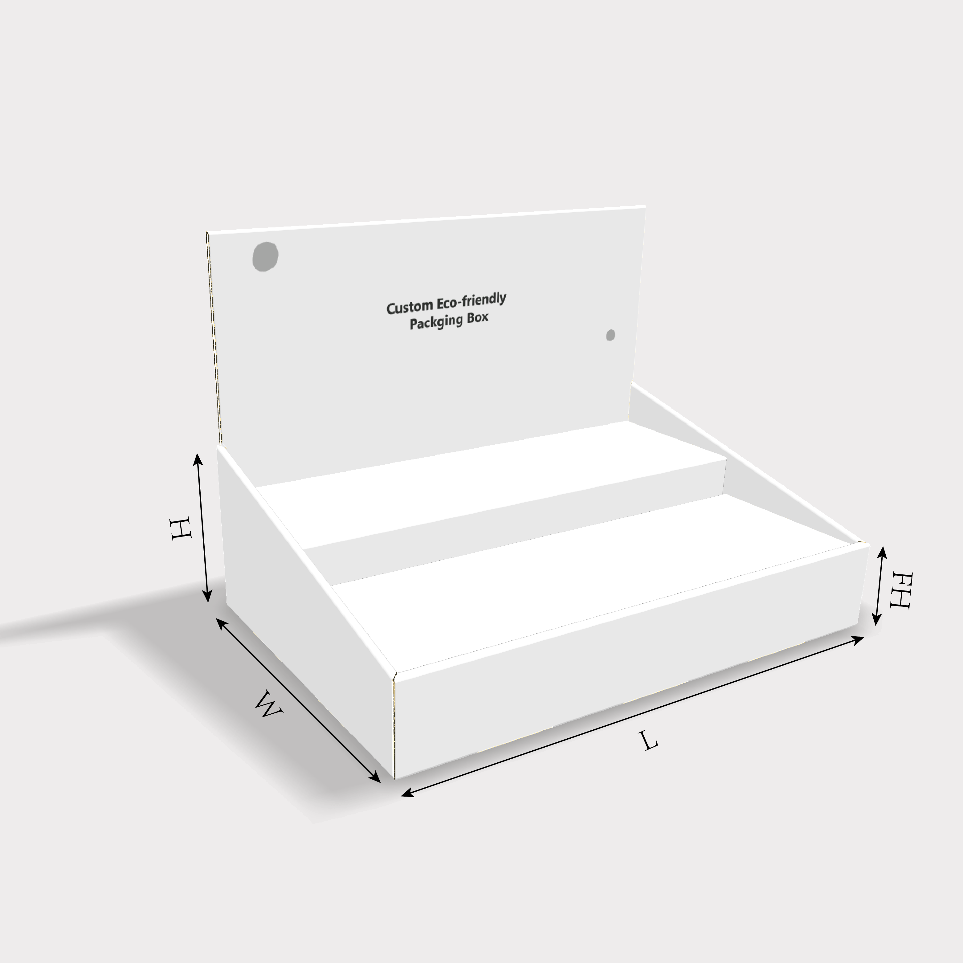  Angled side walls display with ladder insert mockup size guides