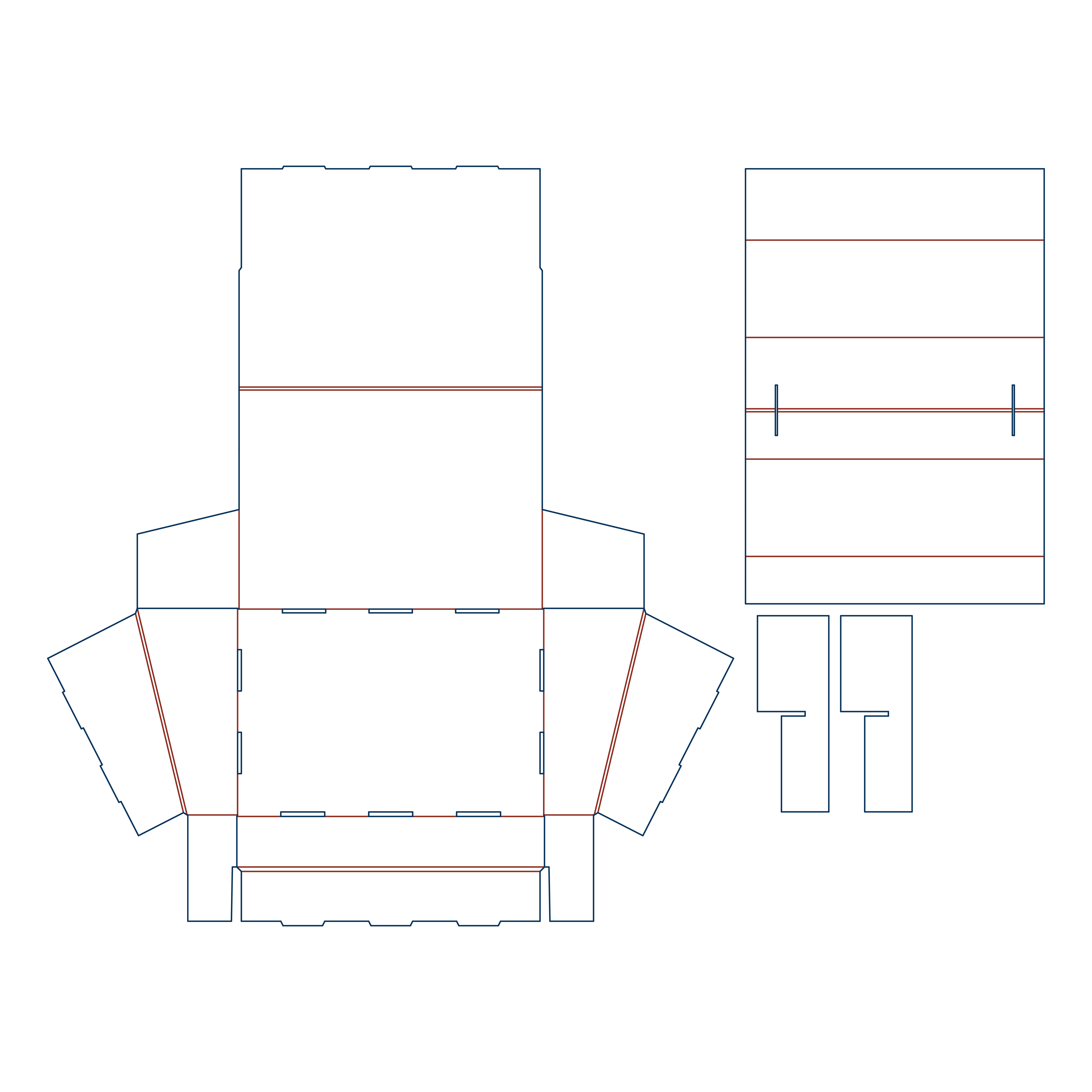  Angled side walls display with ladder insert dieline