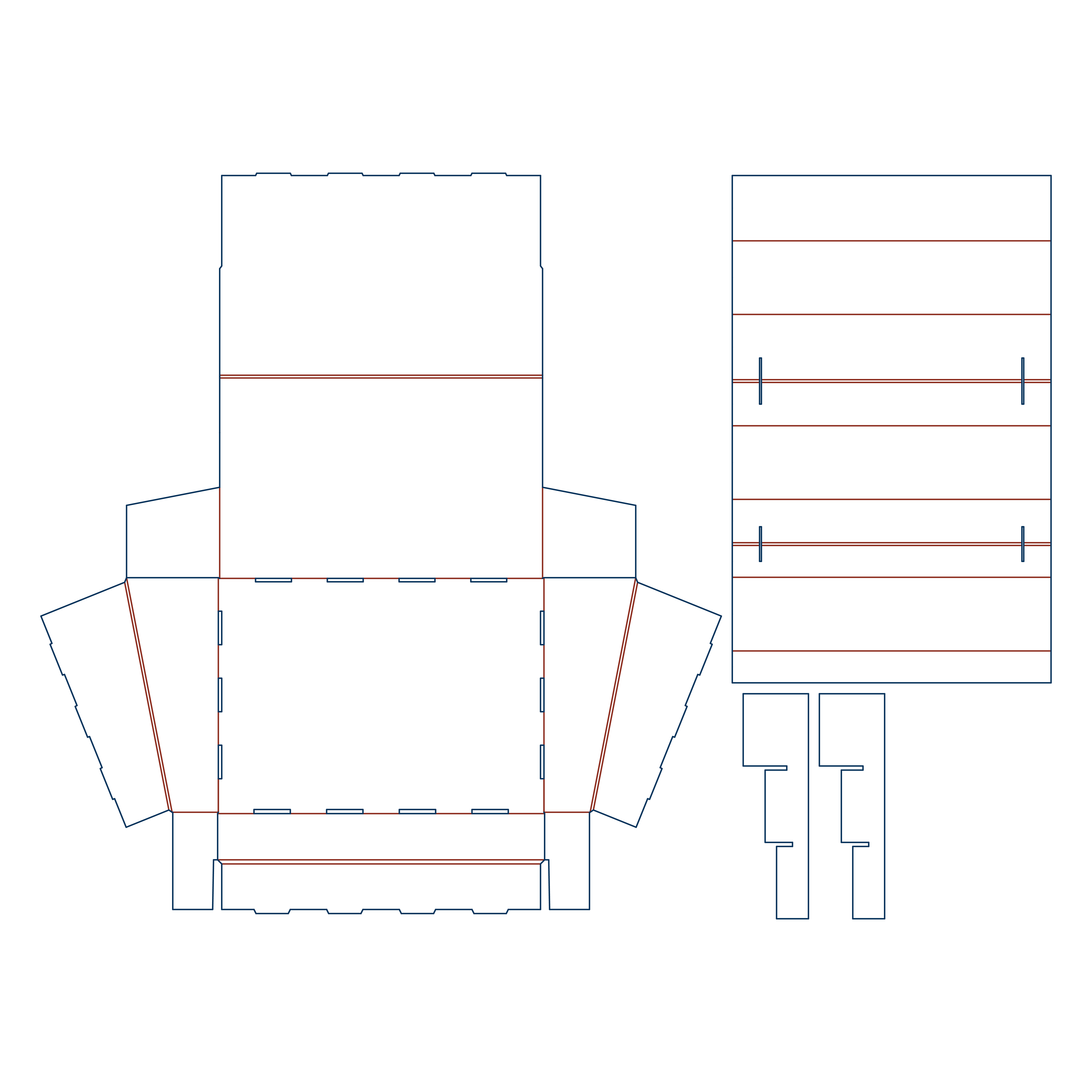 Triple Deckers Display with Angled Side Walls Dieline