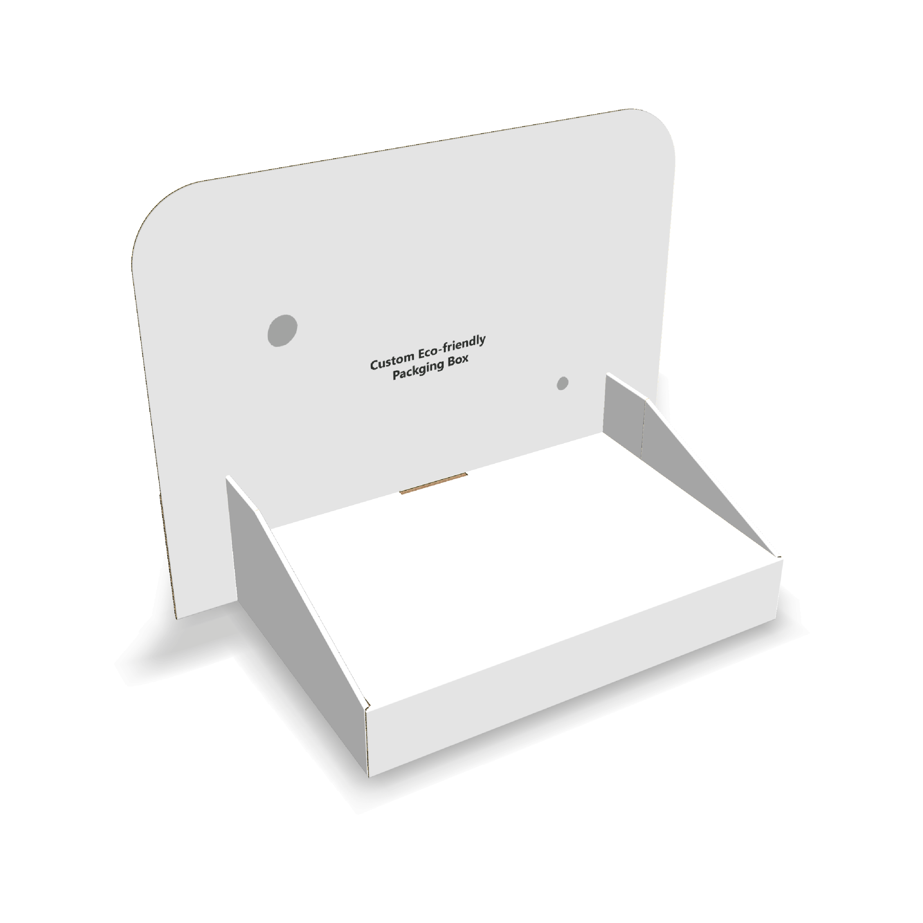  Display with Angled Side Walls and Wider Description Back Panel Mockup