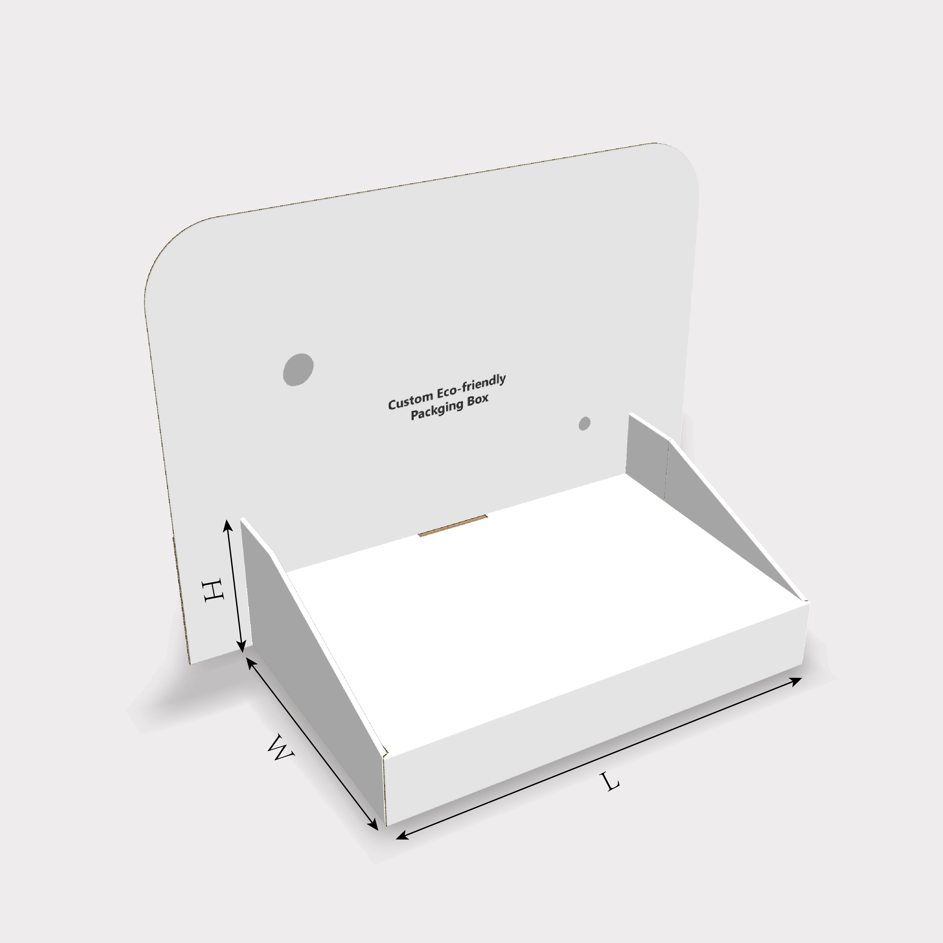  Display with Angled Side Walls and Wider Description Back Panel Size Guides