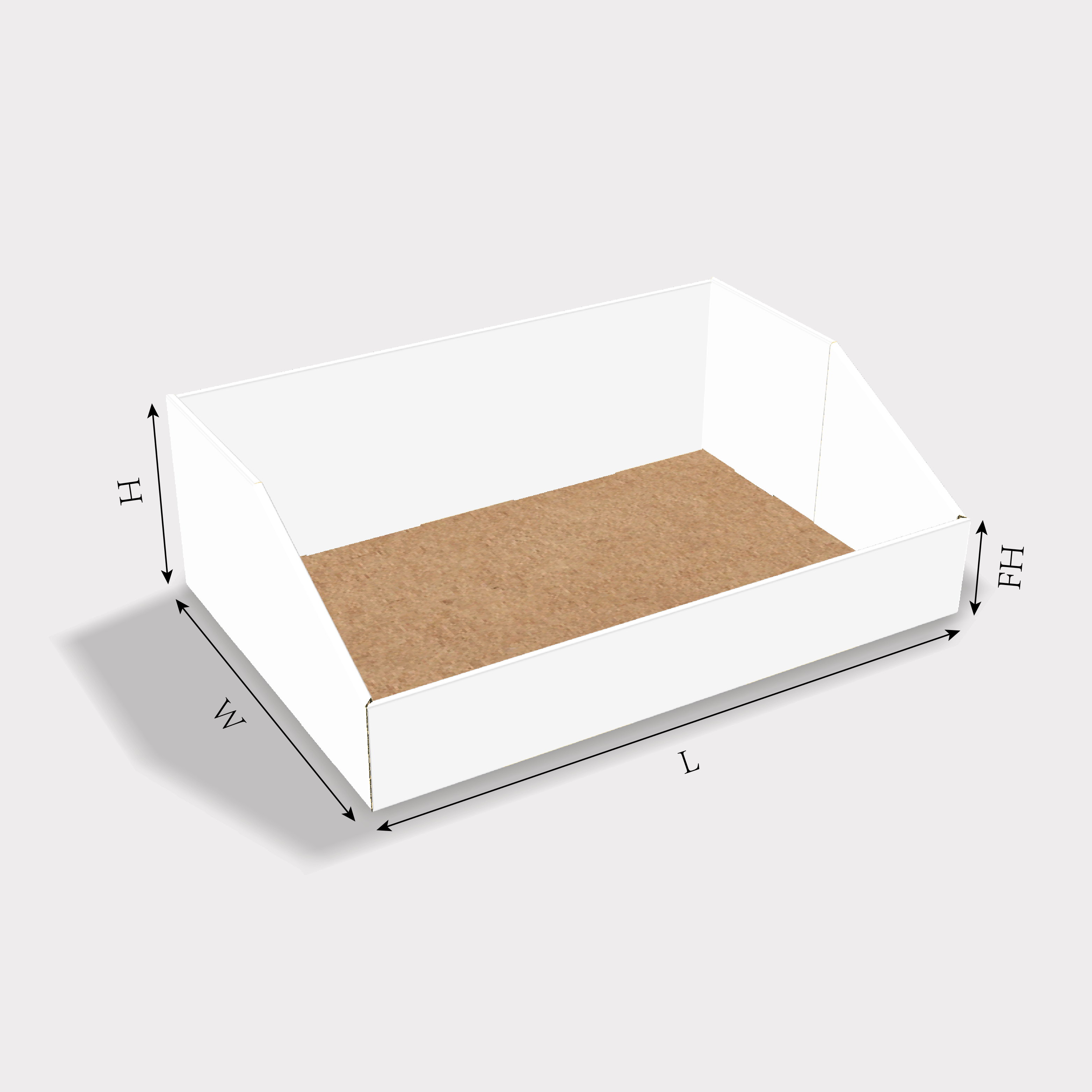  angled counter display tray size guides