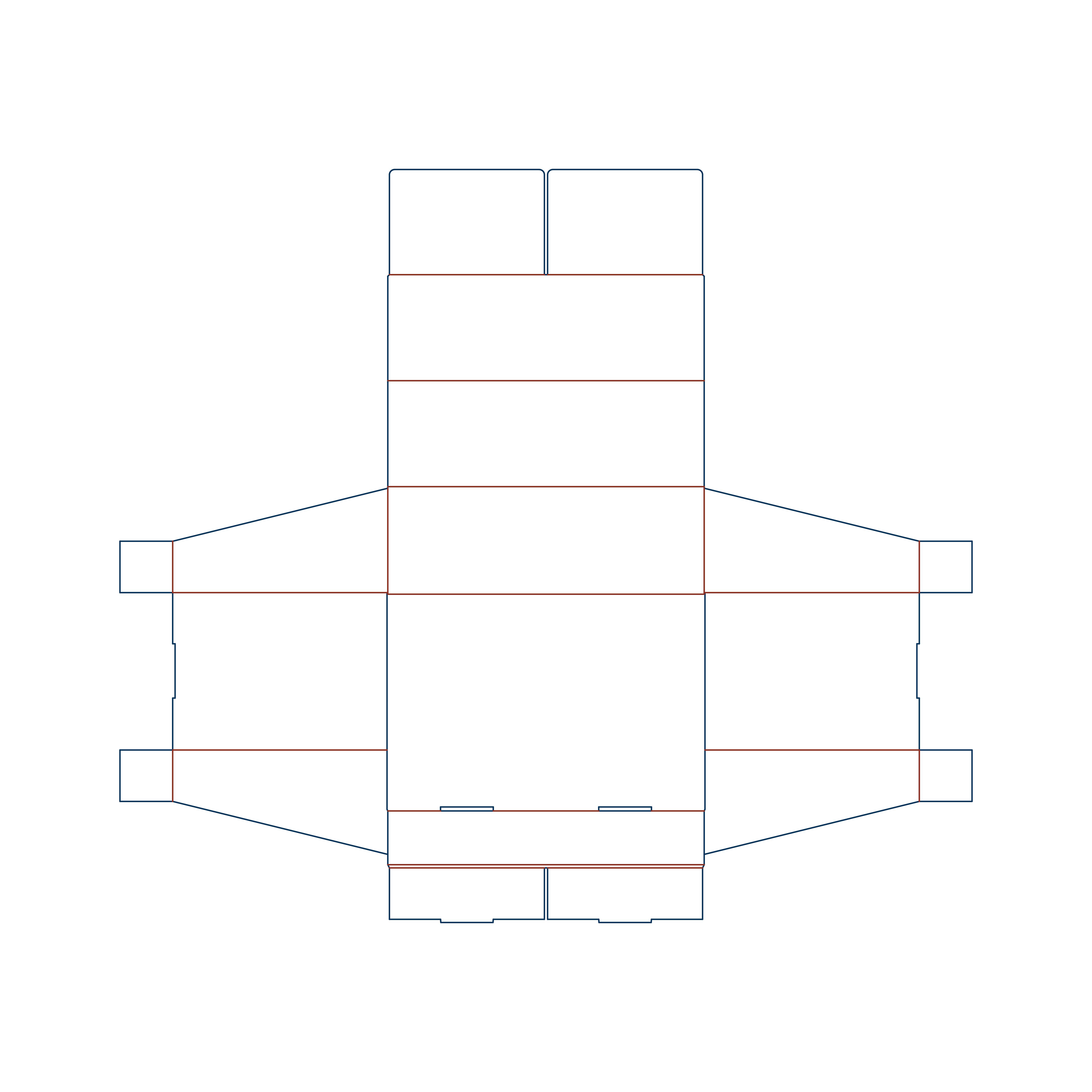  angled counter display with integrated divider dieline
