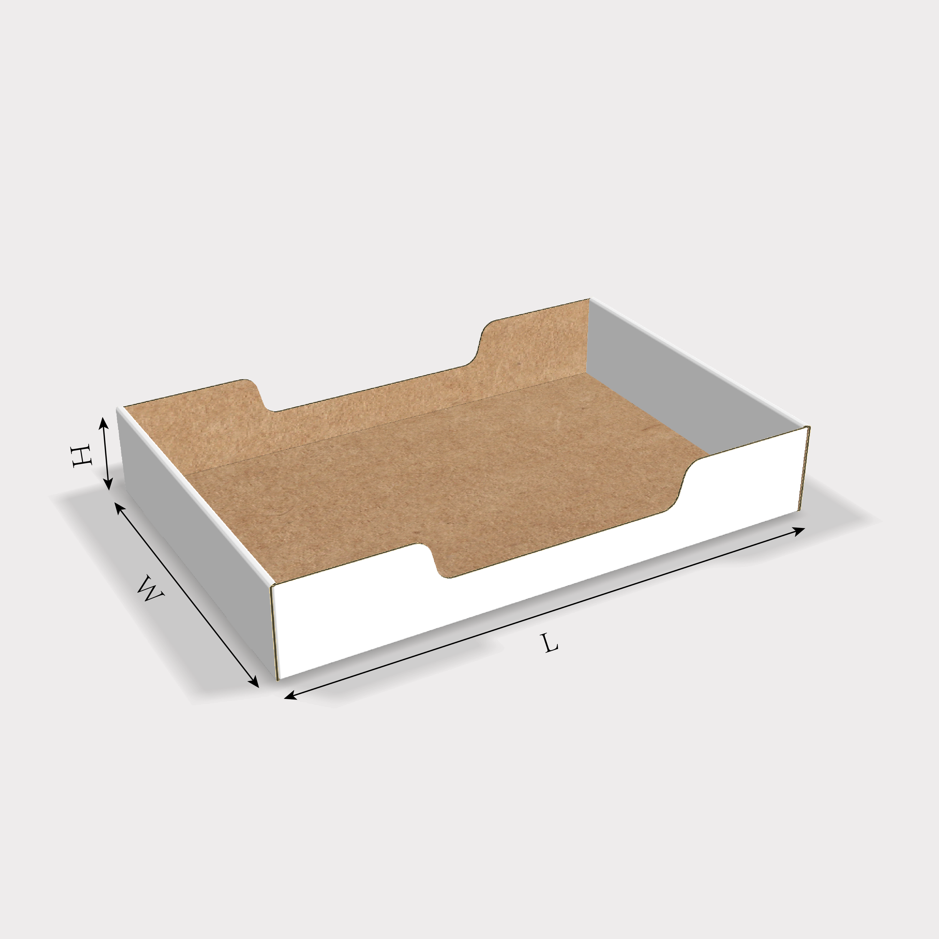  roll end base display tray without lid size guides