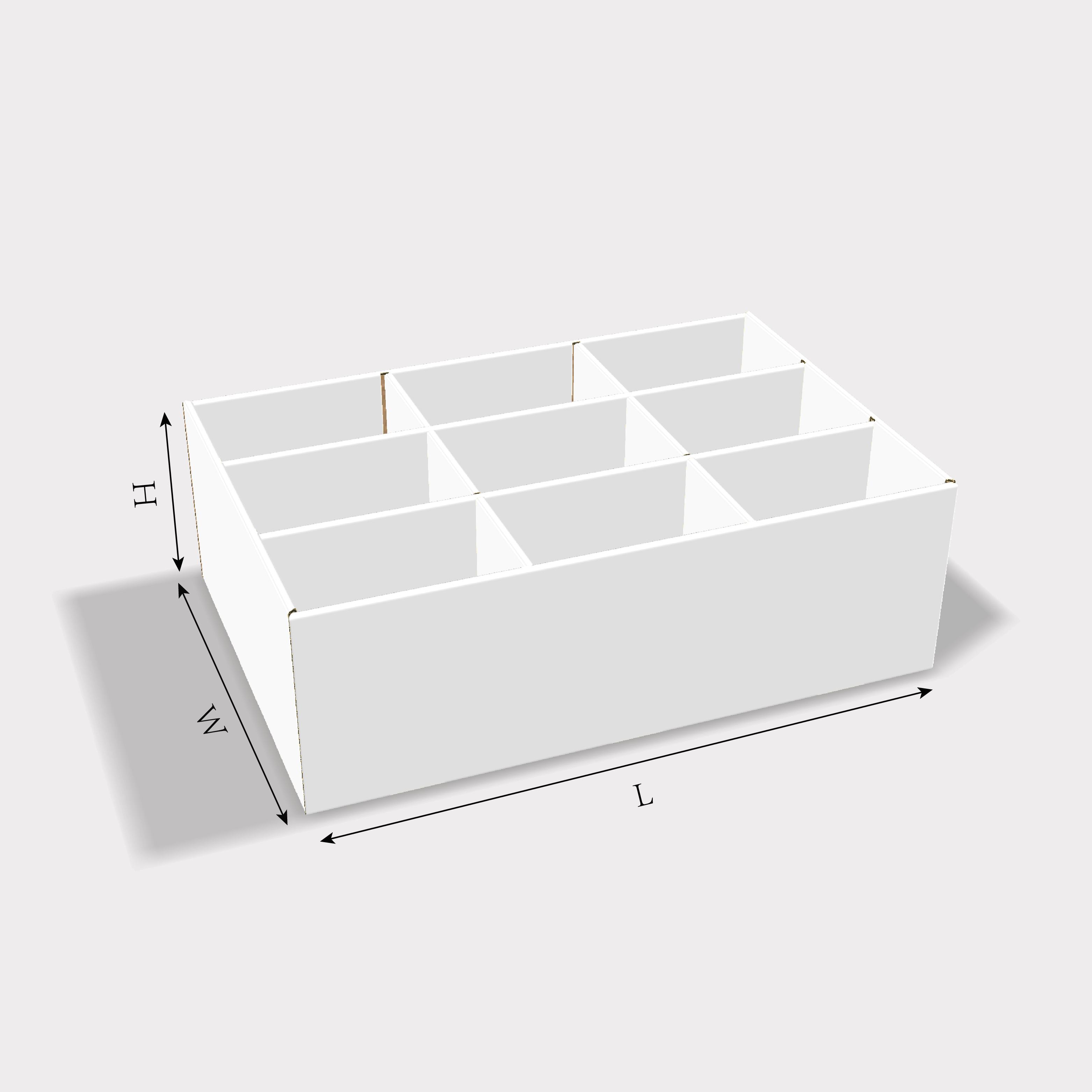  display tray with multiple compartments size guides
