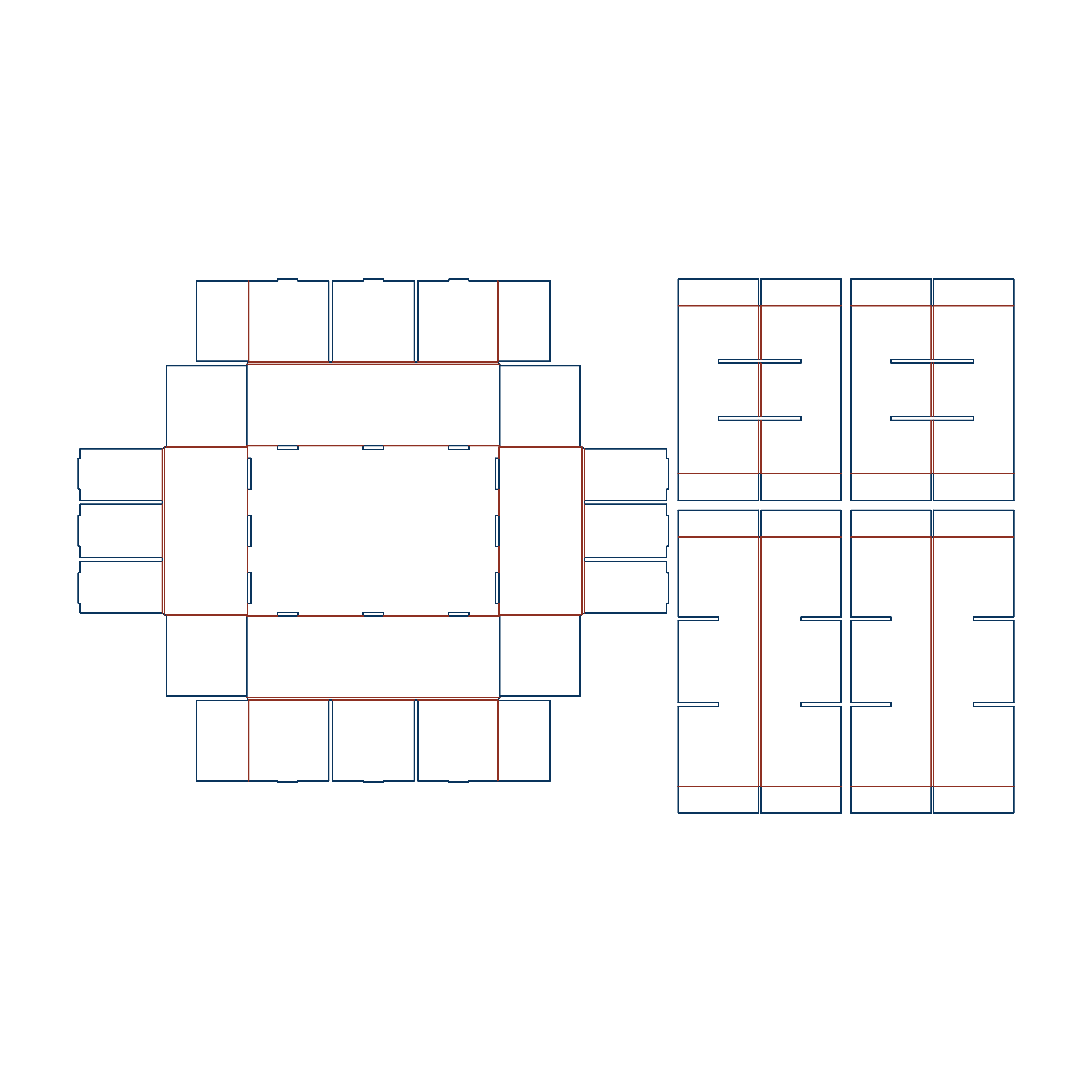  display tray with multiple compartments dieline