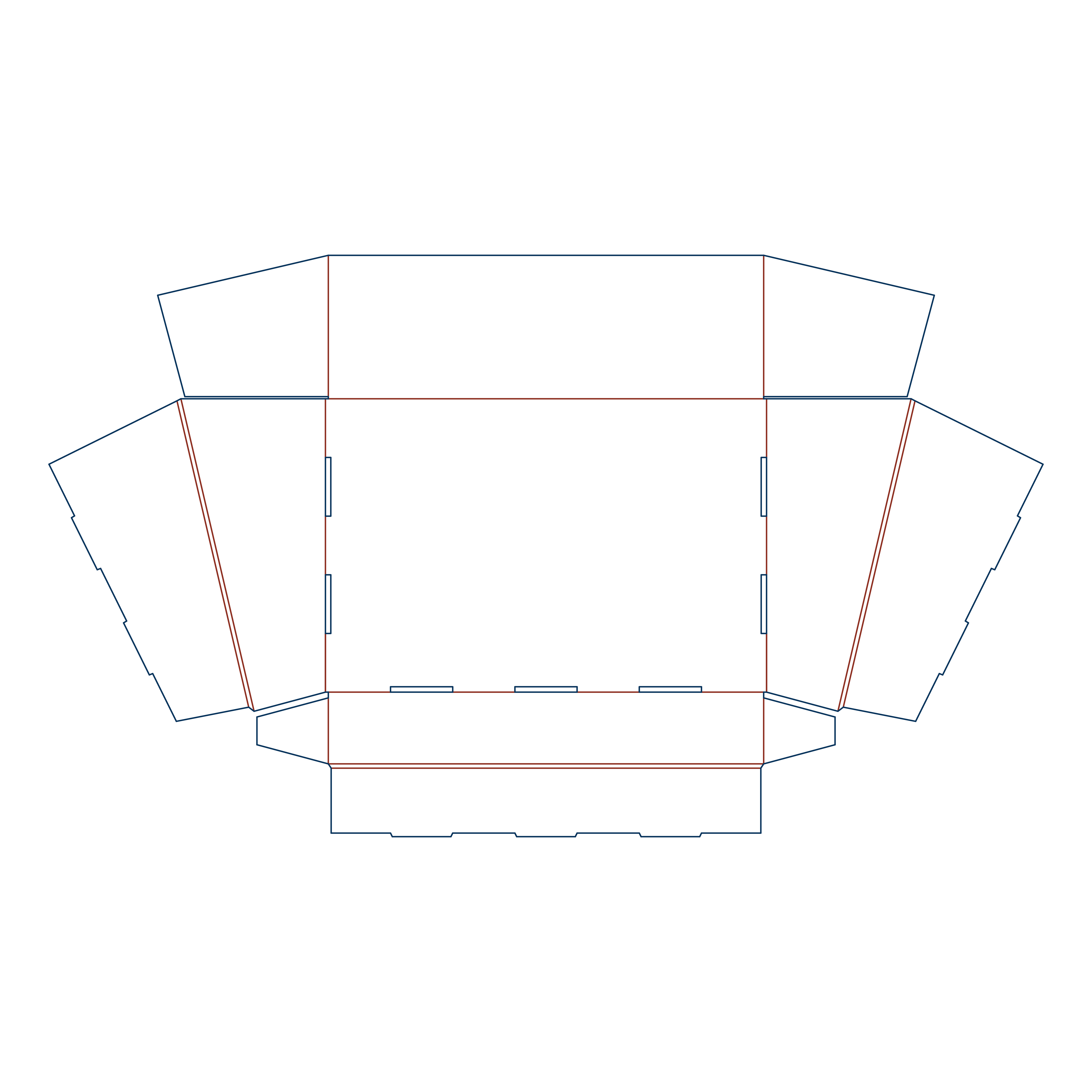  dispaly tray with lean front wall dieline