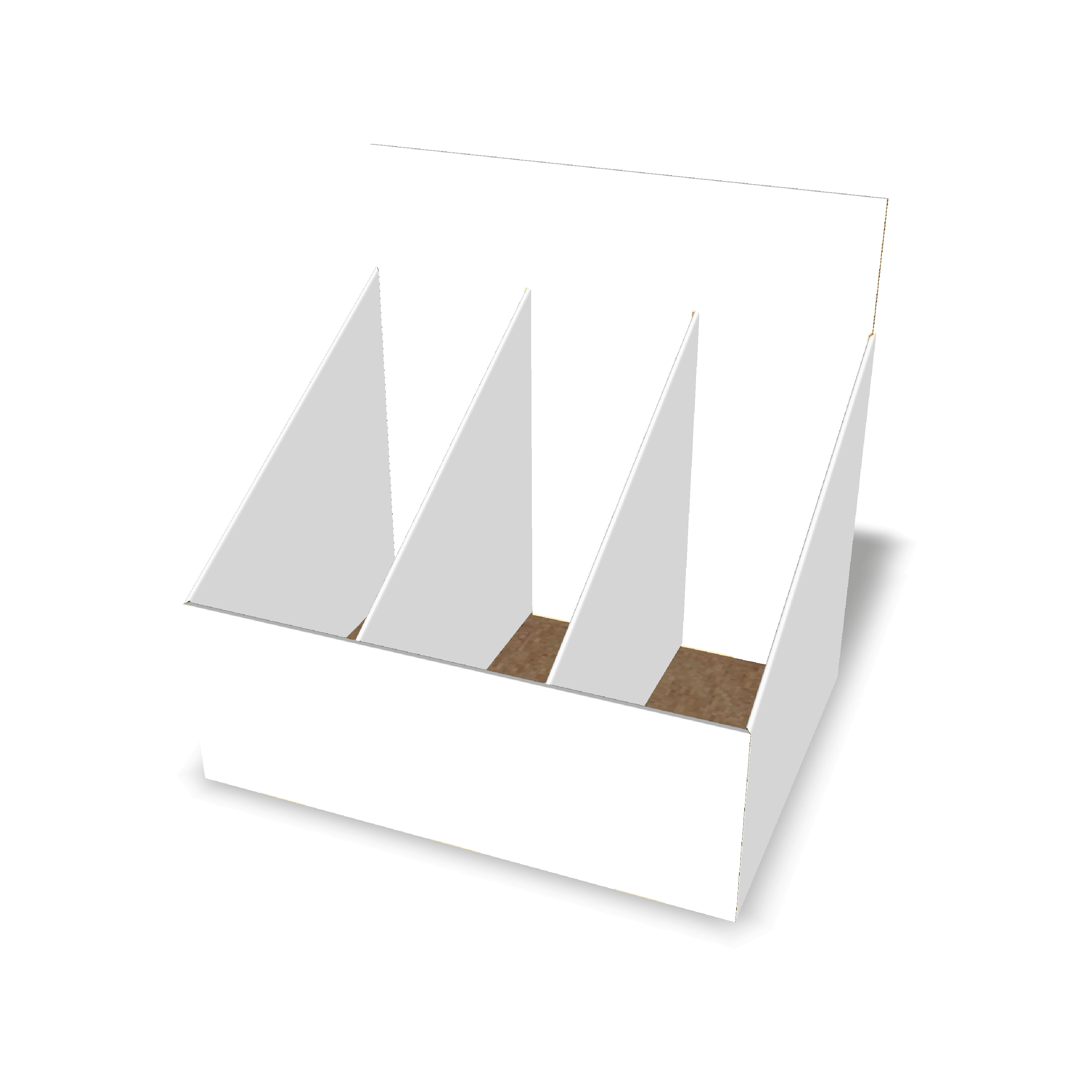  Angled side walls display tray box with multi compartments mockup