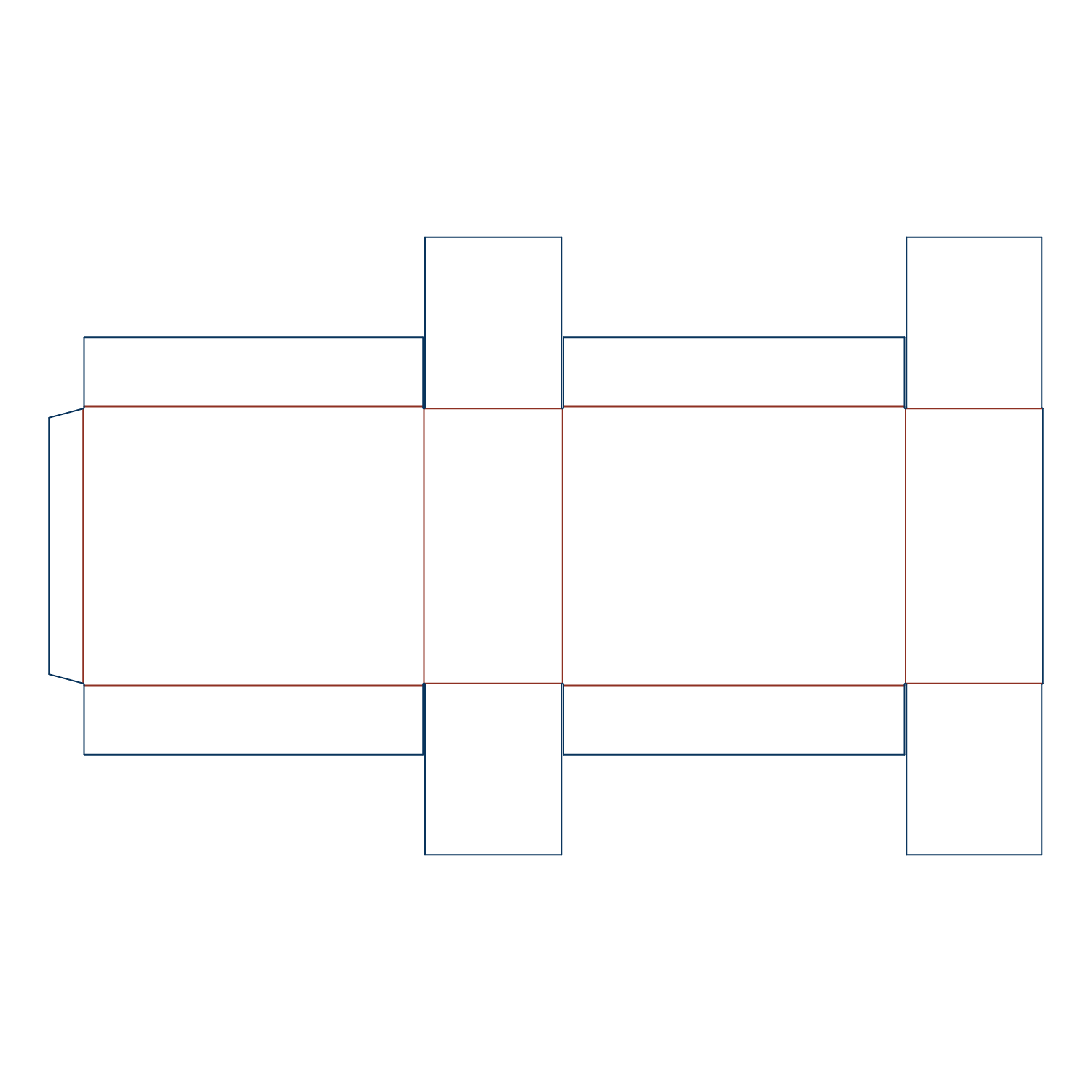  shipping storage box FEFCO 0204 dieline