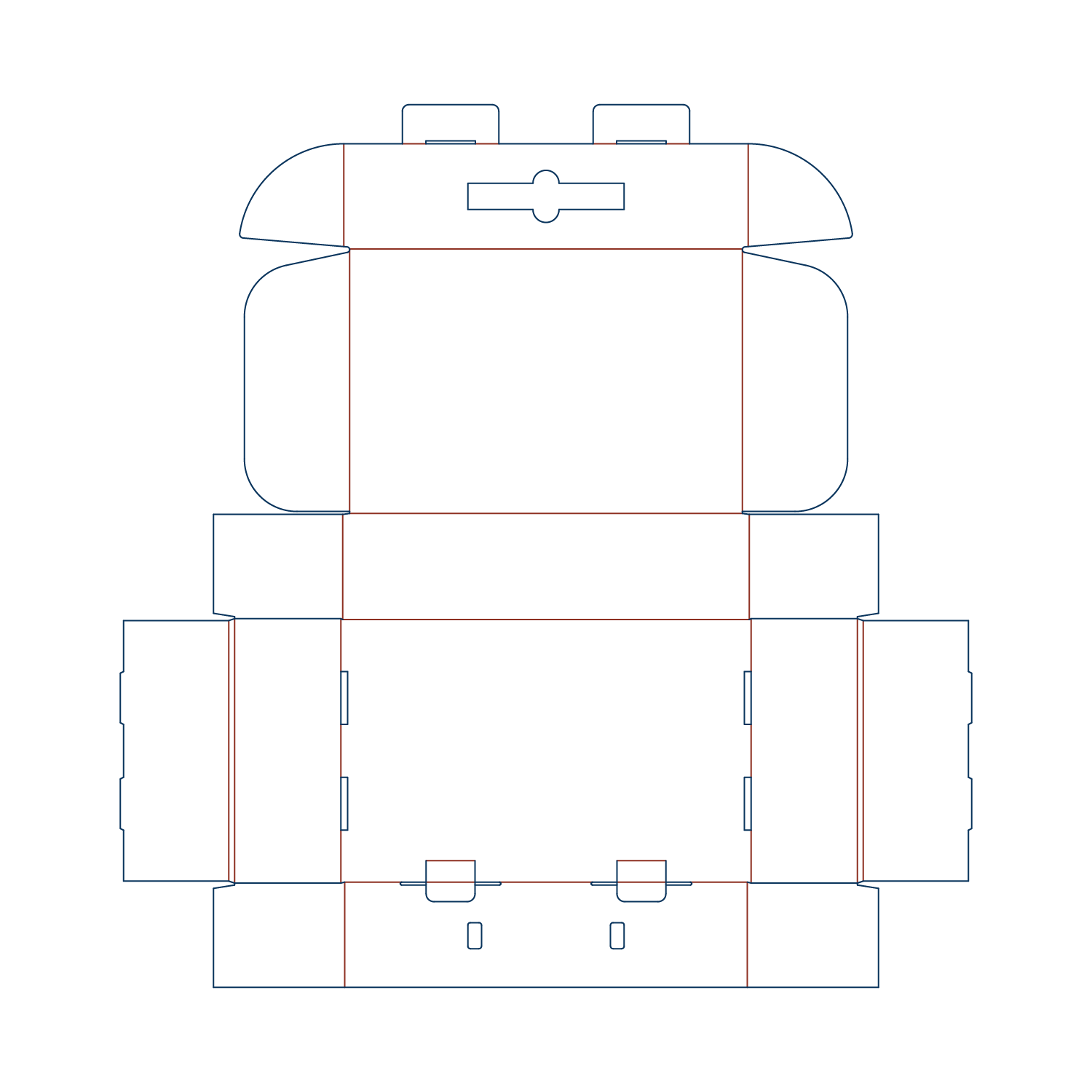  Ear lock mailer box dieline