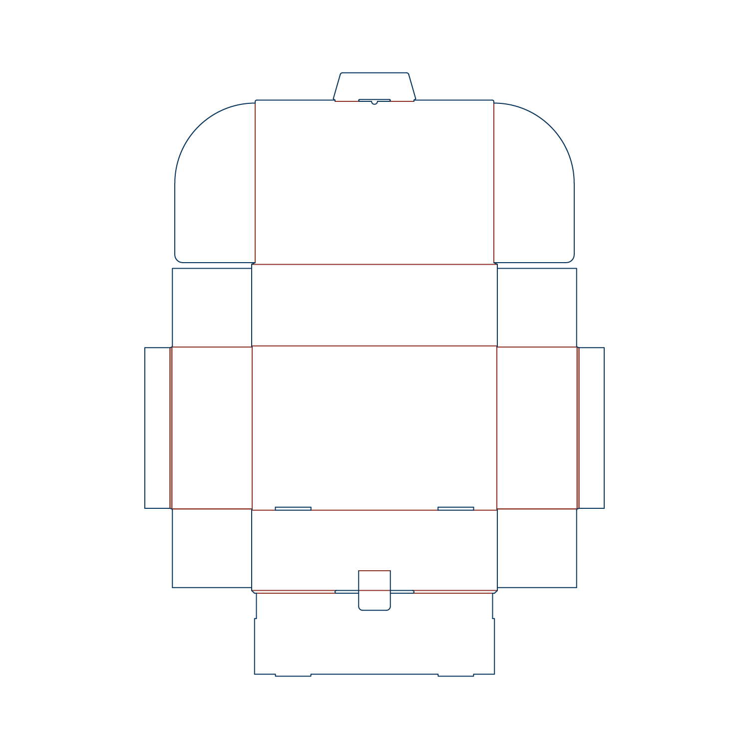  mailer box with thickened wall dieline