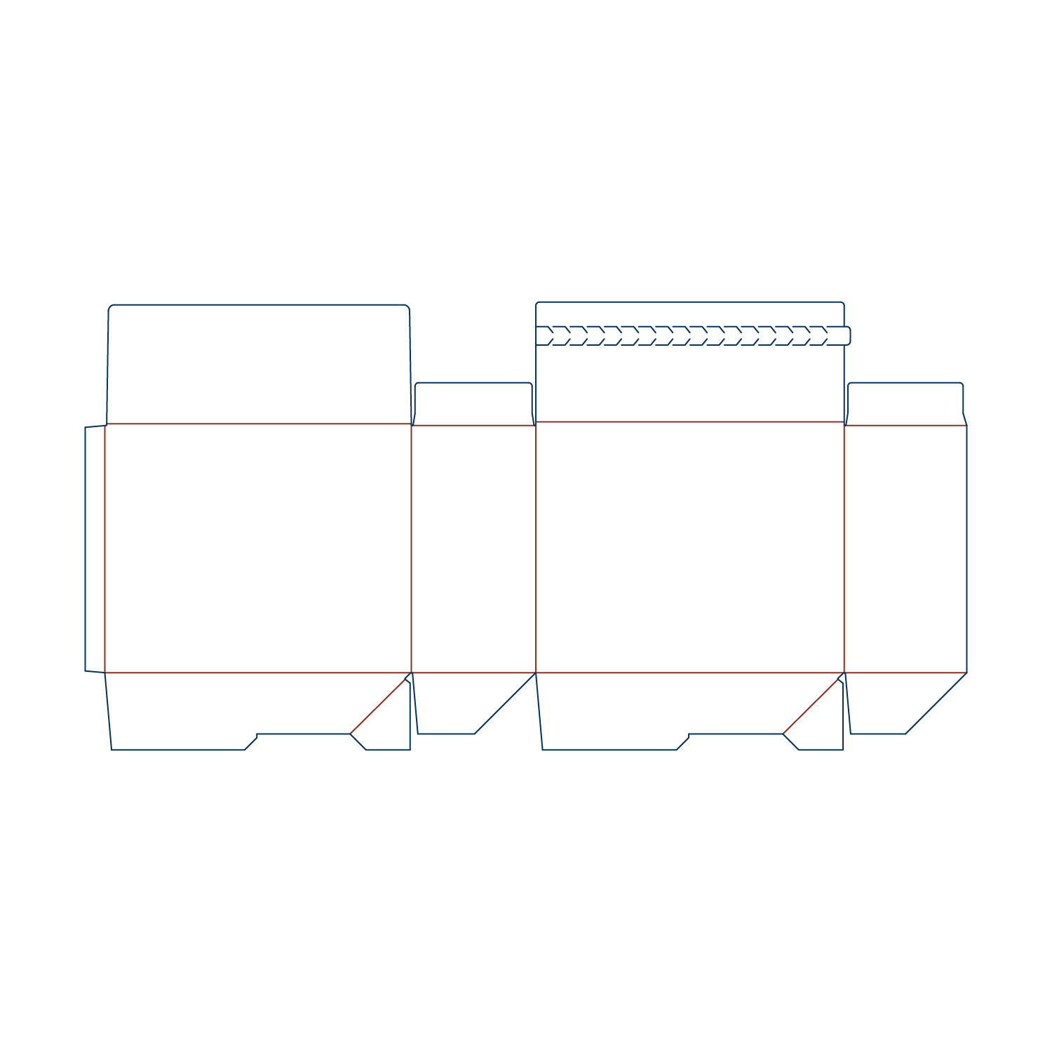  crash bottom carton with tear strip dieline