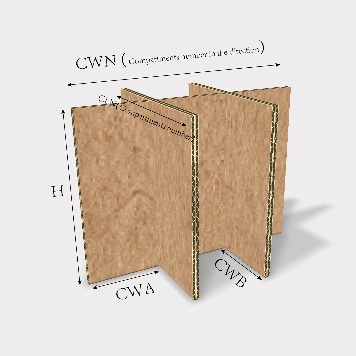  14003 folding and intersecting box divider size guides