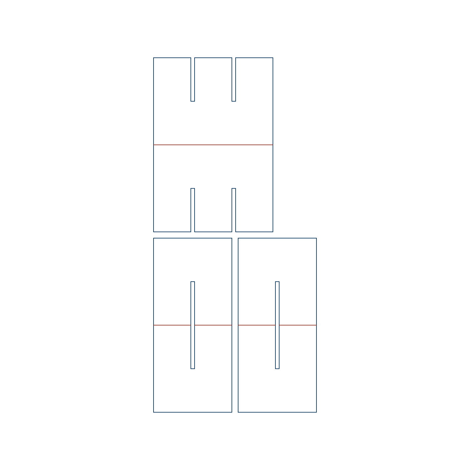  14003 folding and intersecting box divider dieline