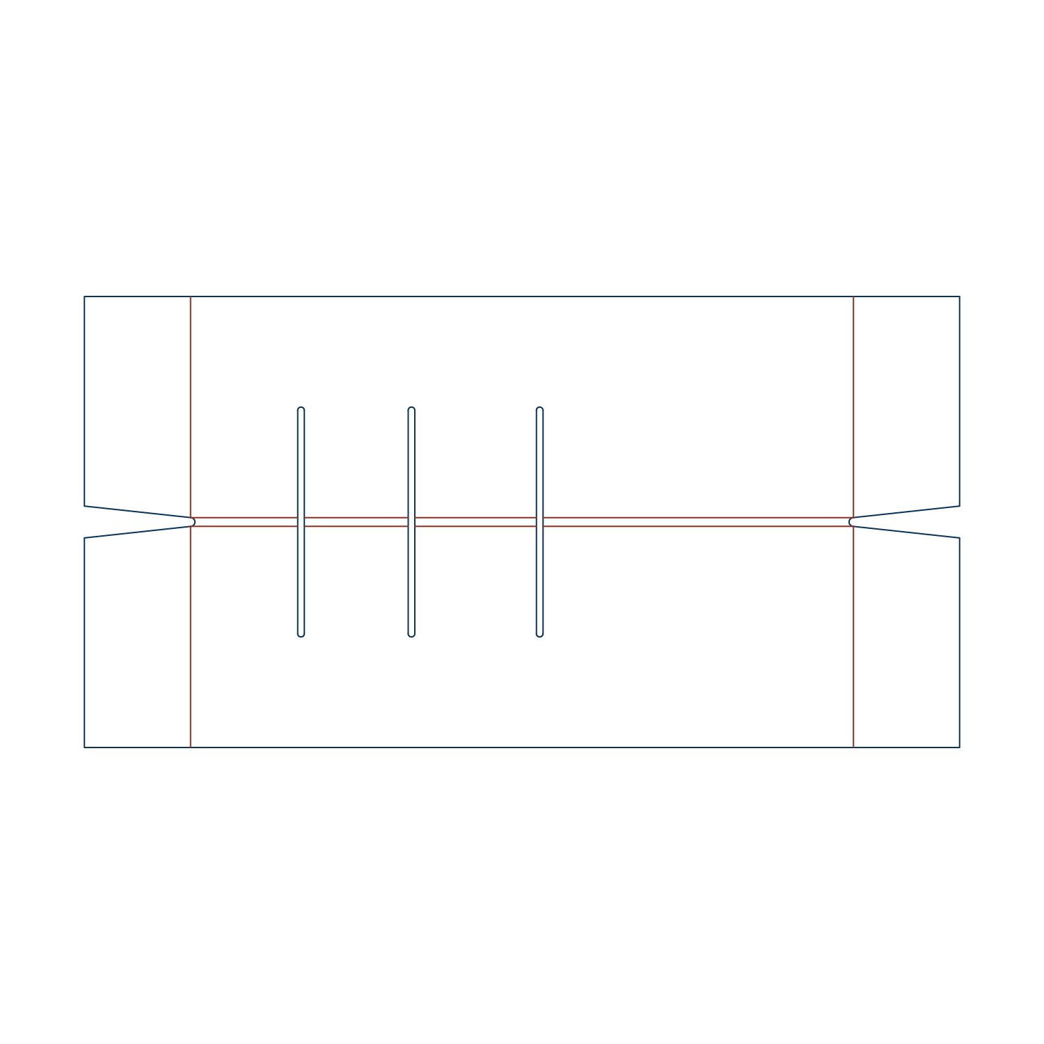  14006 folding divider with tails and three slots dieline
