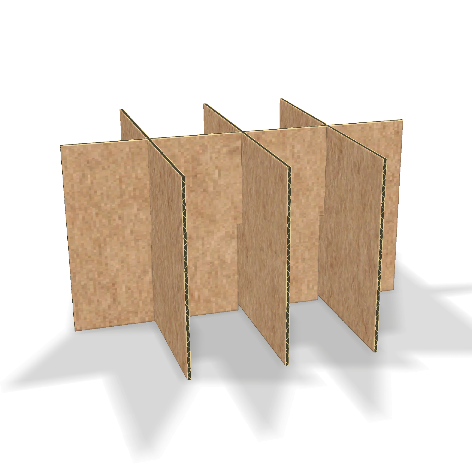 corrugated cardboard crossing dividers mockup