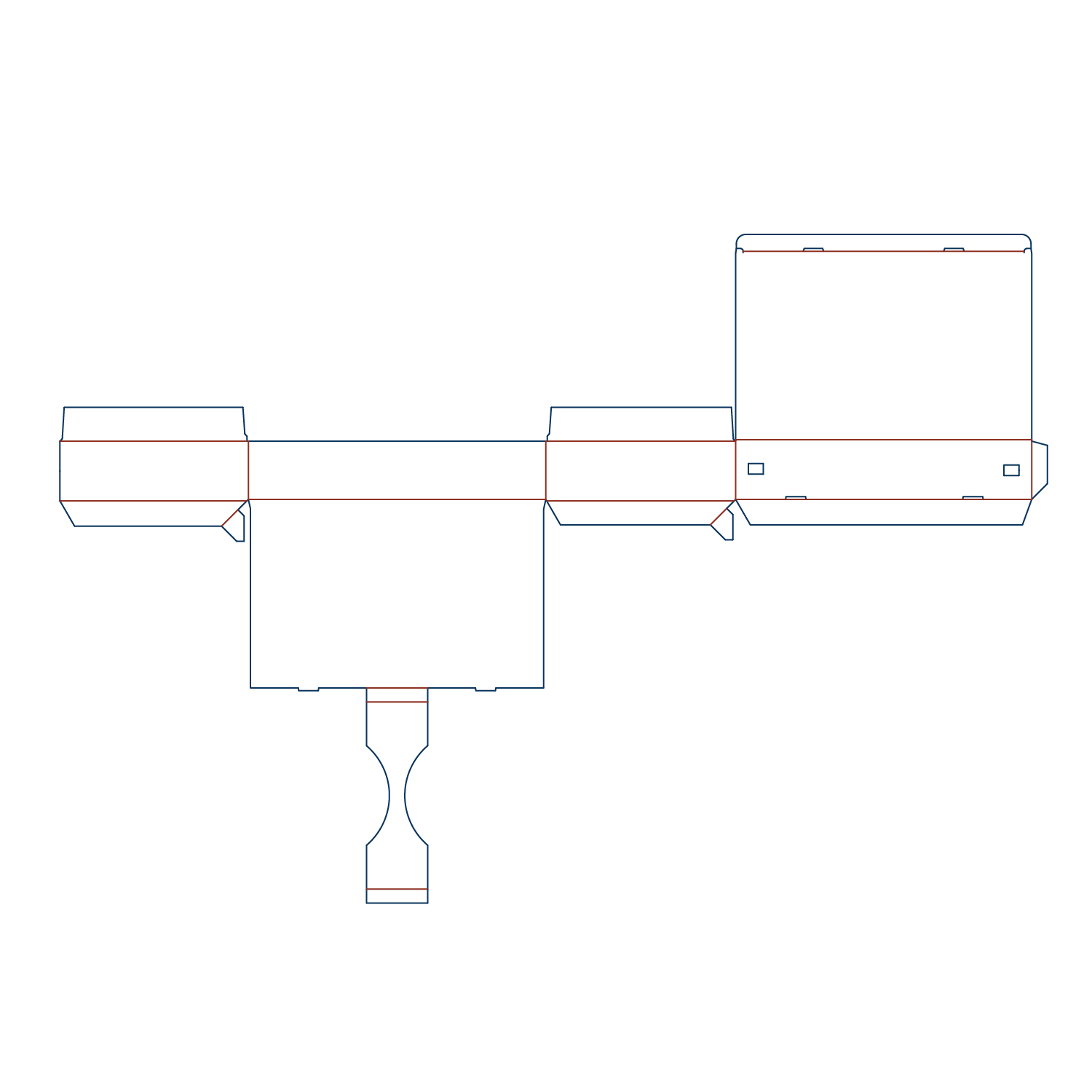  bakery tart box dieline flat template with vents and integrated two tart insert