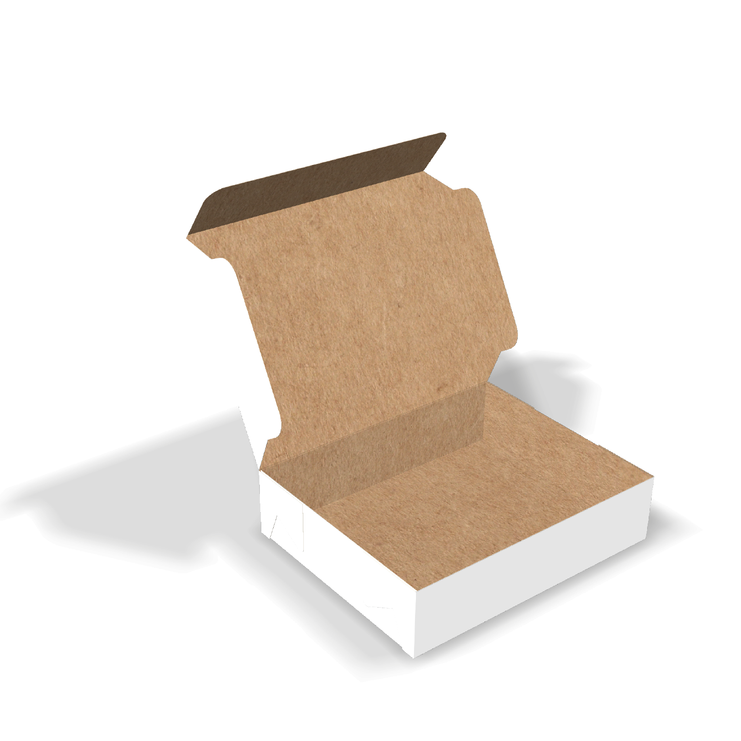  Side lock bakery cake box mockup showing assembled packaging with secure side flaps and top cover