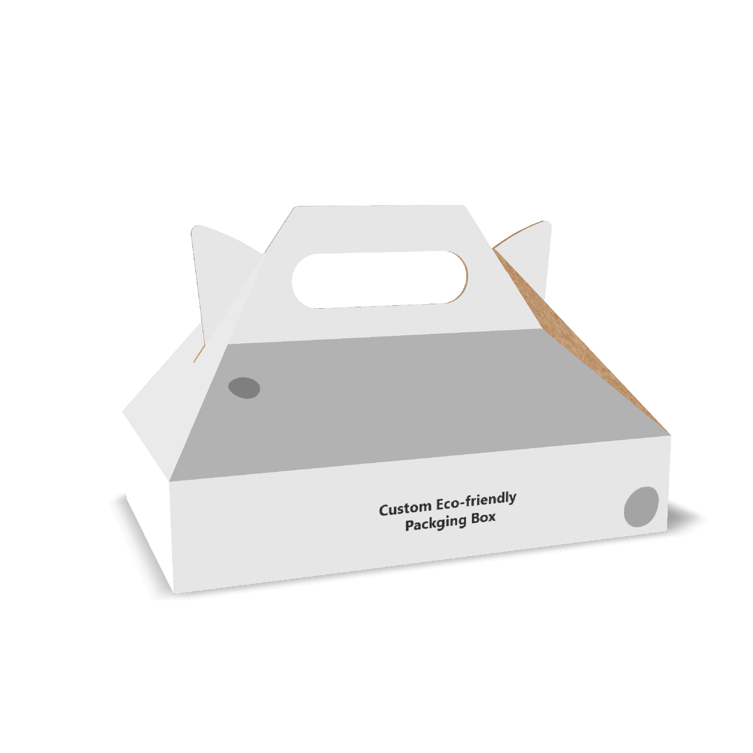  slope roof gable gift box mockup with sloped roof and portable handle