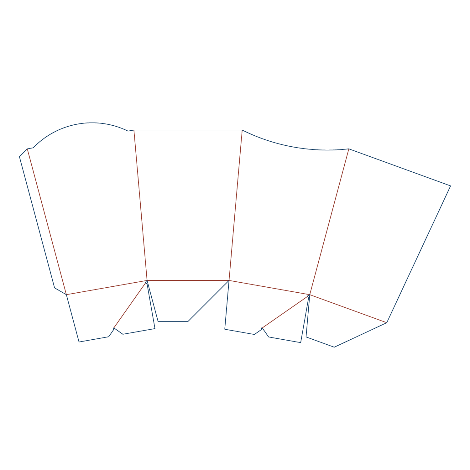  crash bottom fries box dieline template print ready auto lock bottom