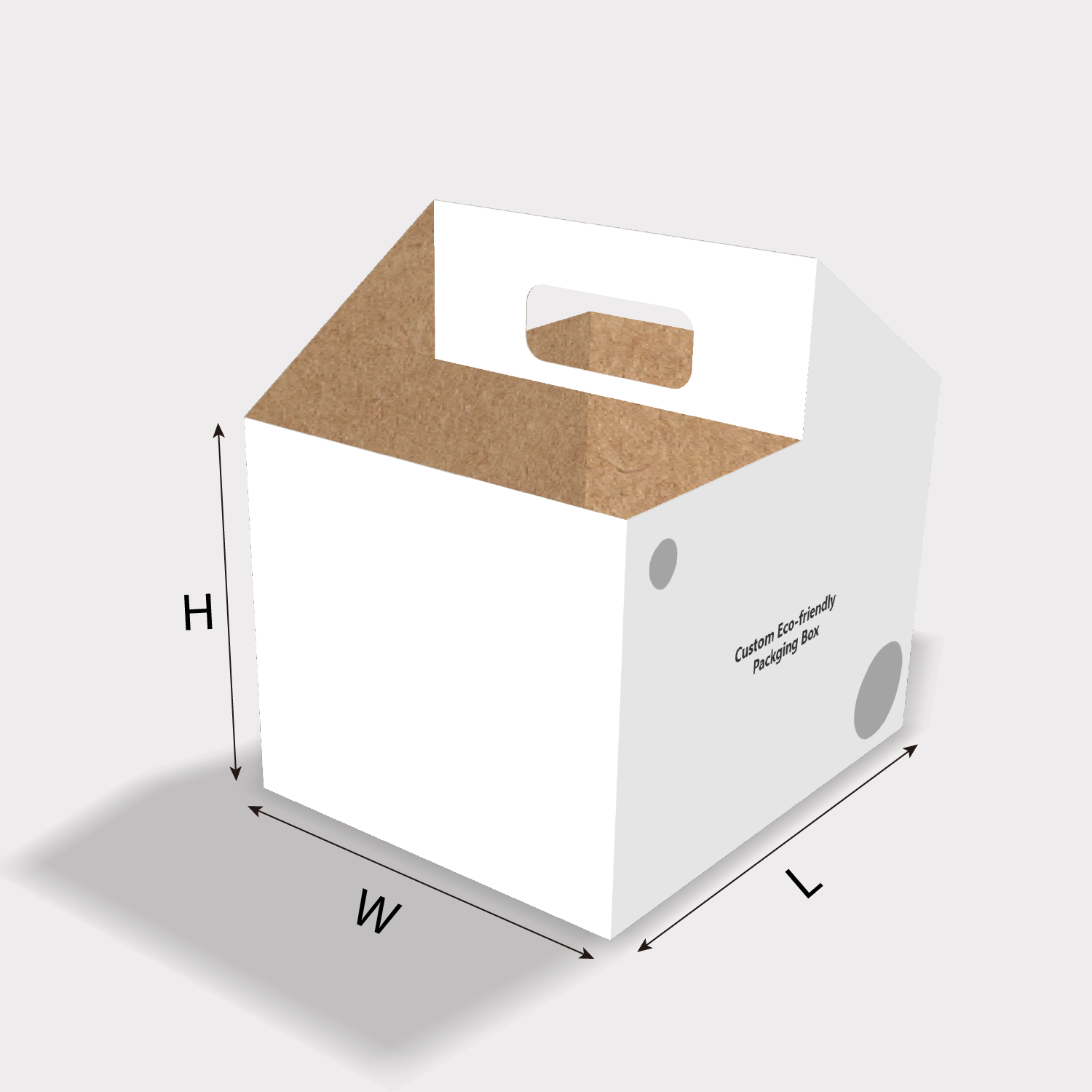 Custom Bakery Cake Box with Handle Dieline Generator how to size lidless cake box with handle when confiuring box