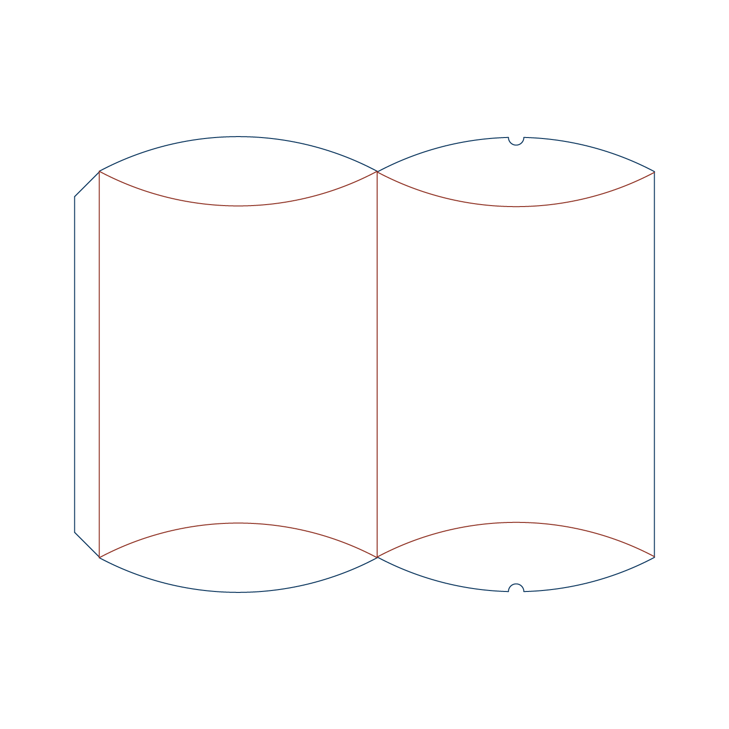  cefbox custom pillow box dieline template for professional packaging production
