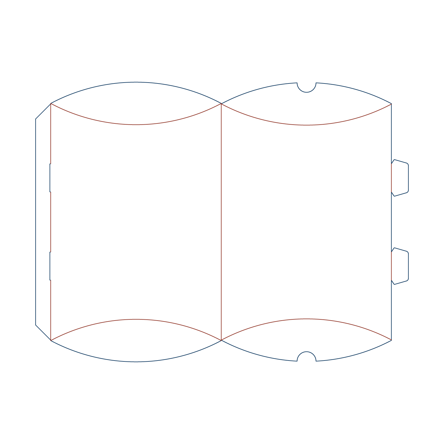  cefbox custom tab closure pillow box dieline generator flat packaging template for printing