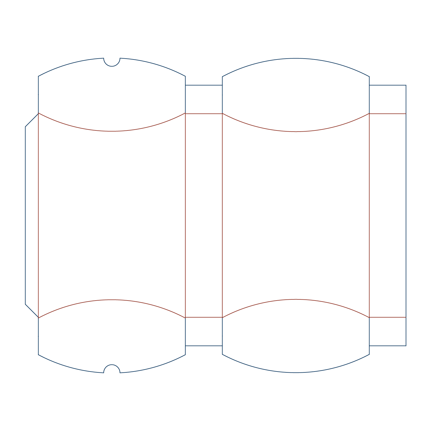  cefbox custom pre glued deepened pillow box dieline template for professional packaging production