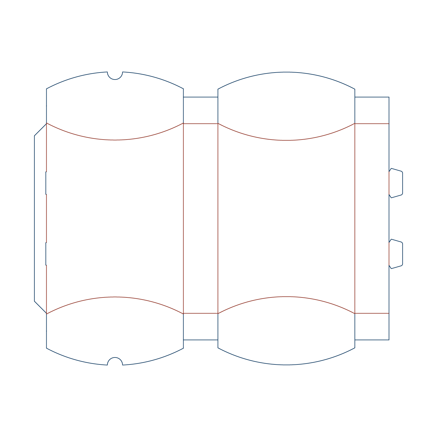  cefbox custom tab closure deepened pillow box dieline generator flat packaging template for printing