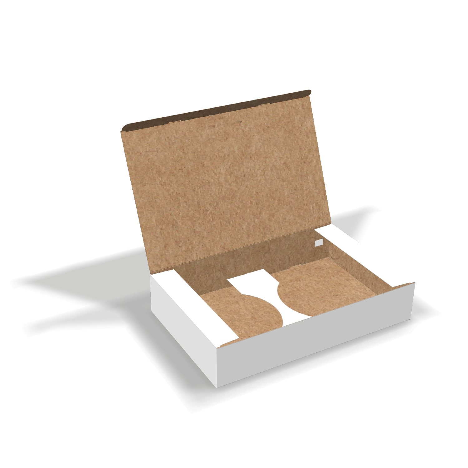  custom bakery tart box mockup two tart capacity with vents and integrated insert mockup