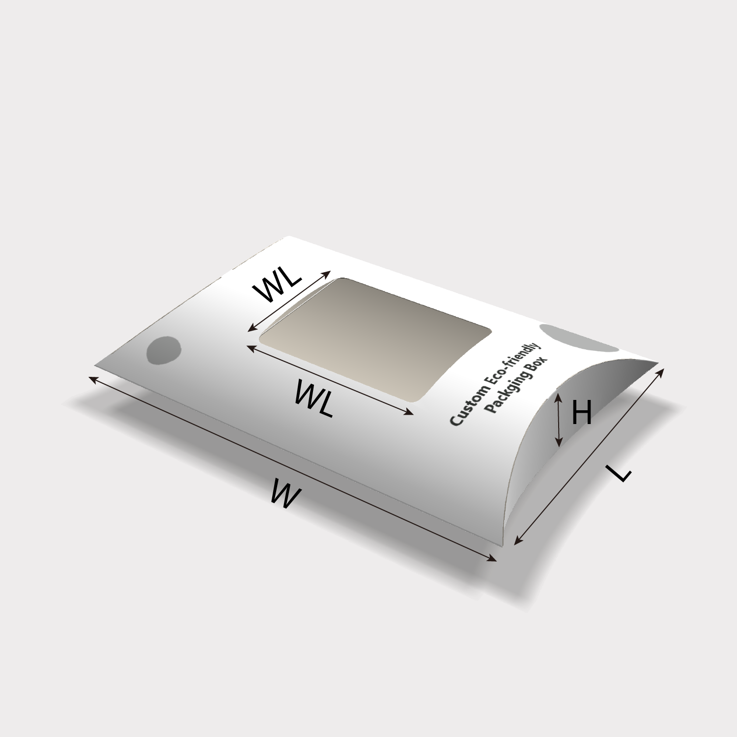  packaging designer creating a custom pillow box with window dieline online