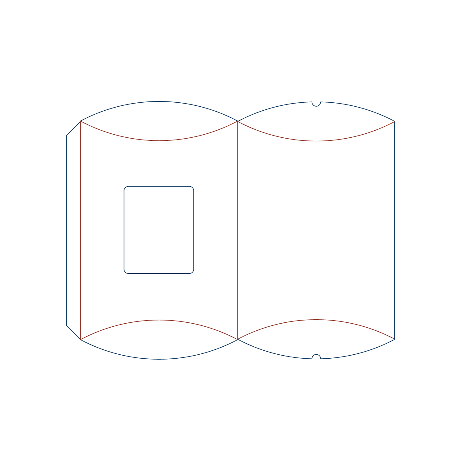  printable dieline template for custom pillow box with window