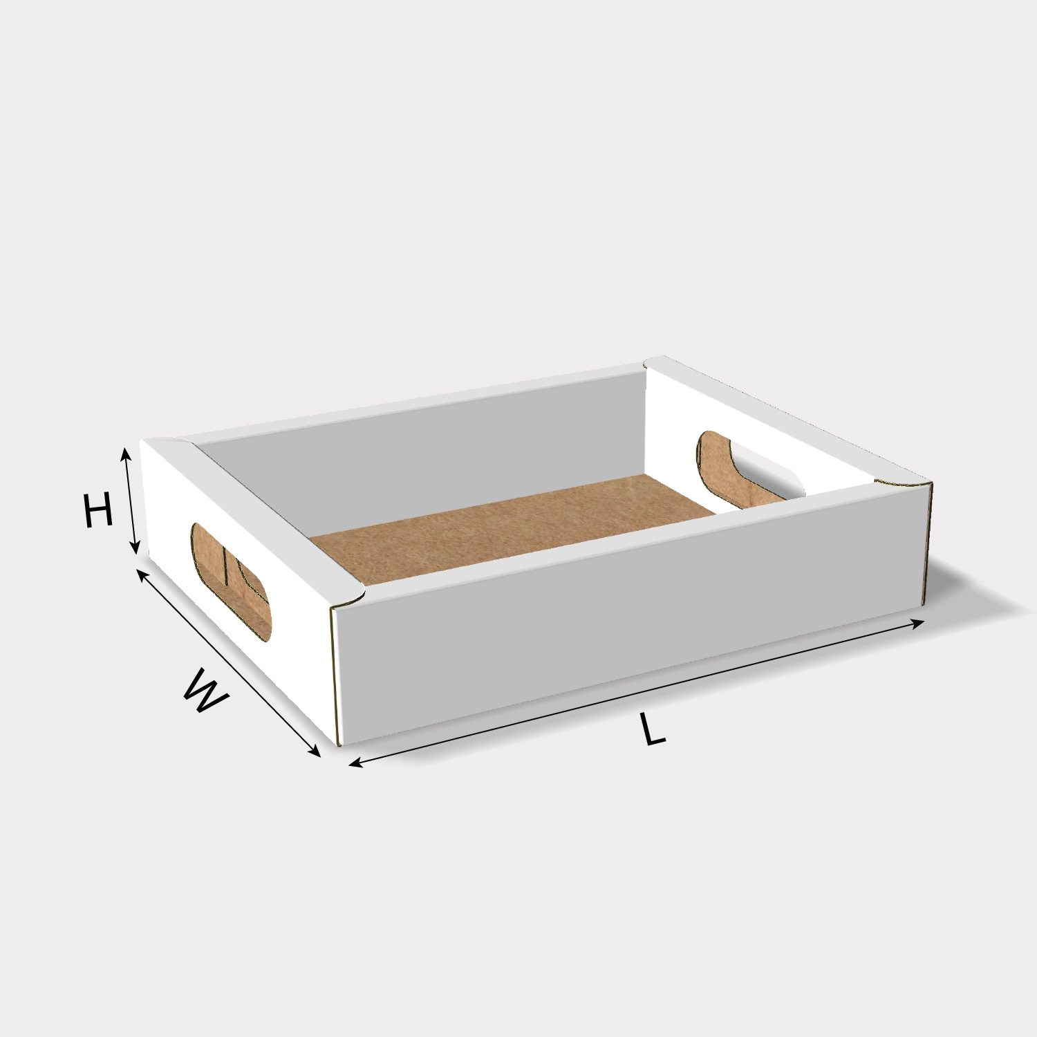  custom roll end self interlocking tray and box size guides