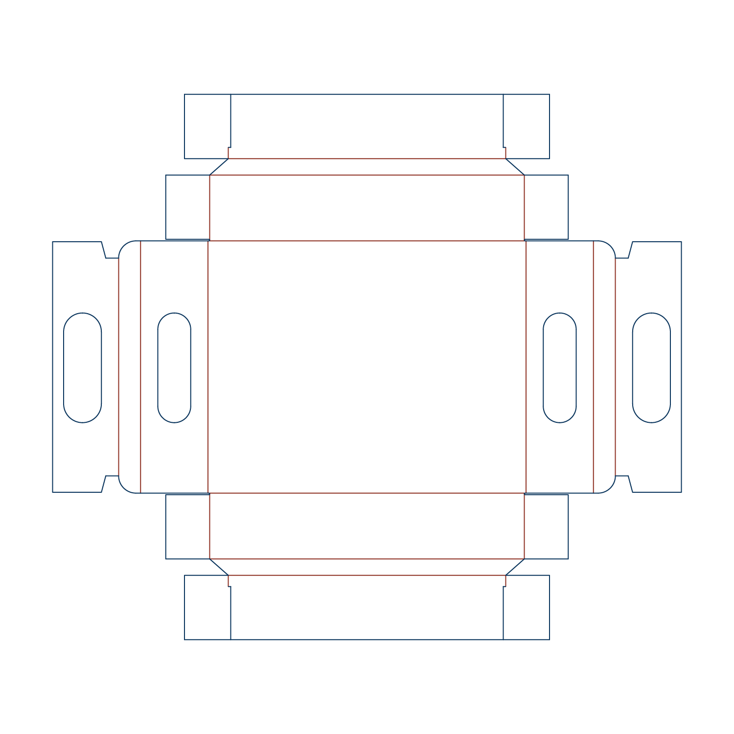  custom roll end self interlocking tray and box dielines
