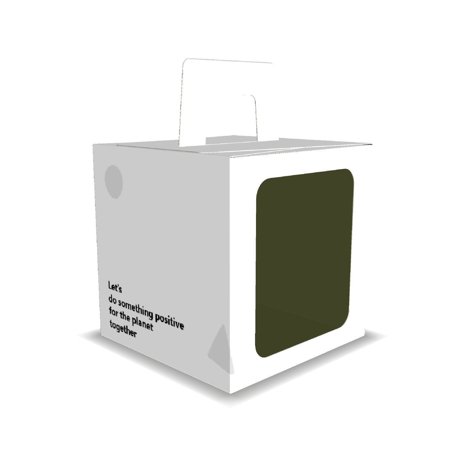  Auto lock bottom folding cake box with handle mockup