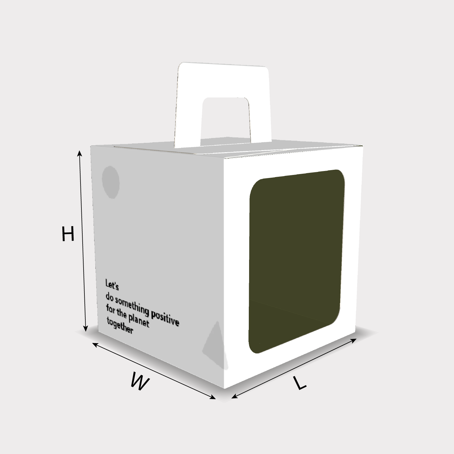  Auto lock bottom folding cake box with handle size guides